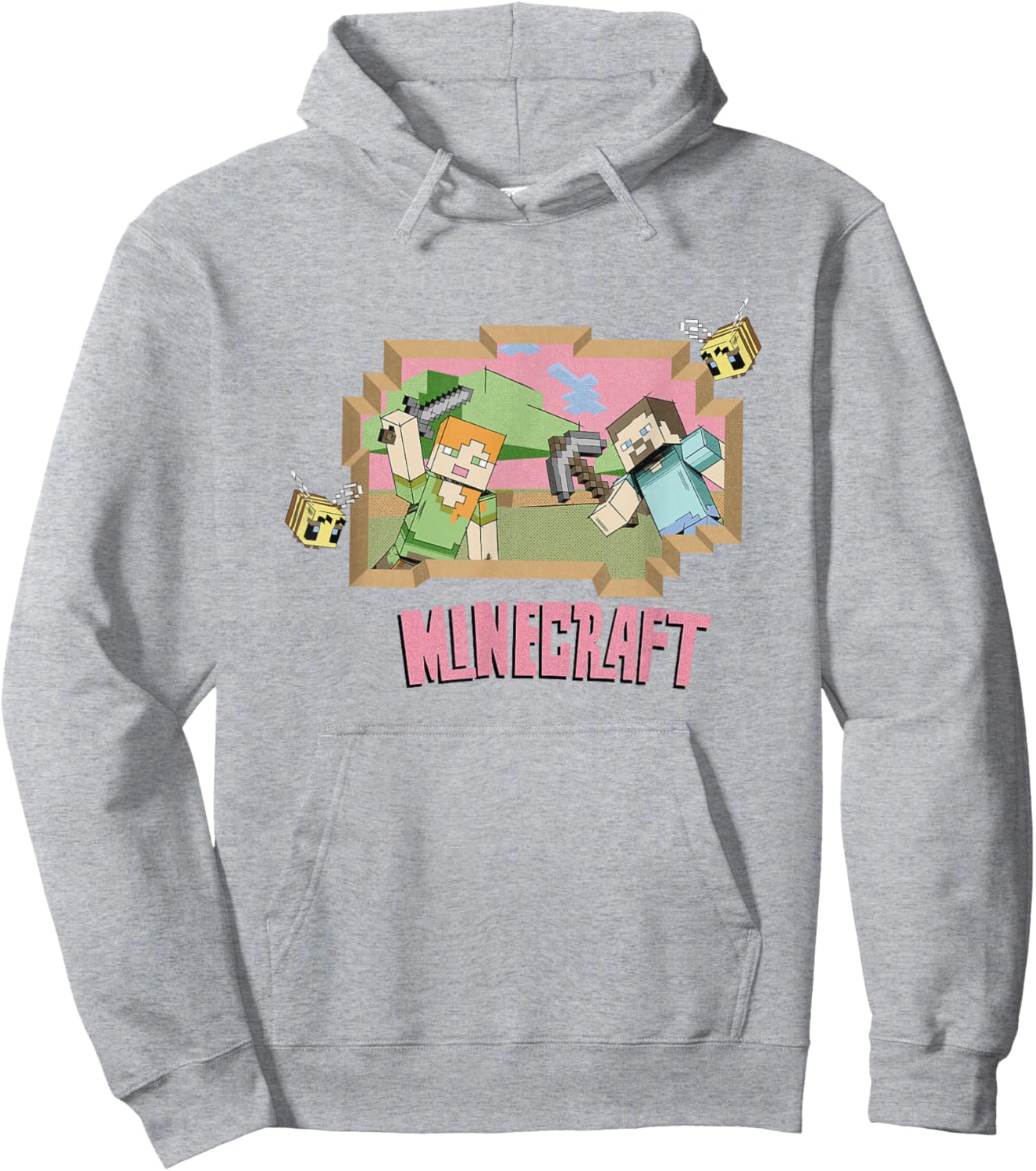 Minecraft Steve & Alex On An Adventure Vintage Hoodie - Hoodie | Ash