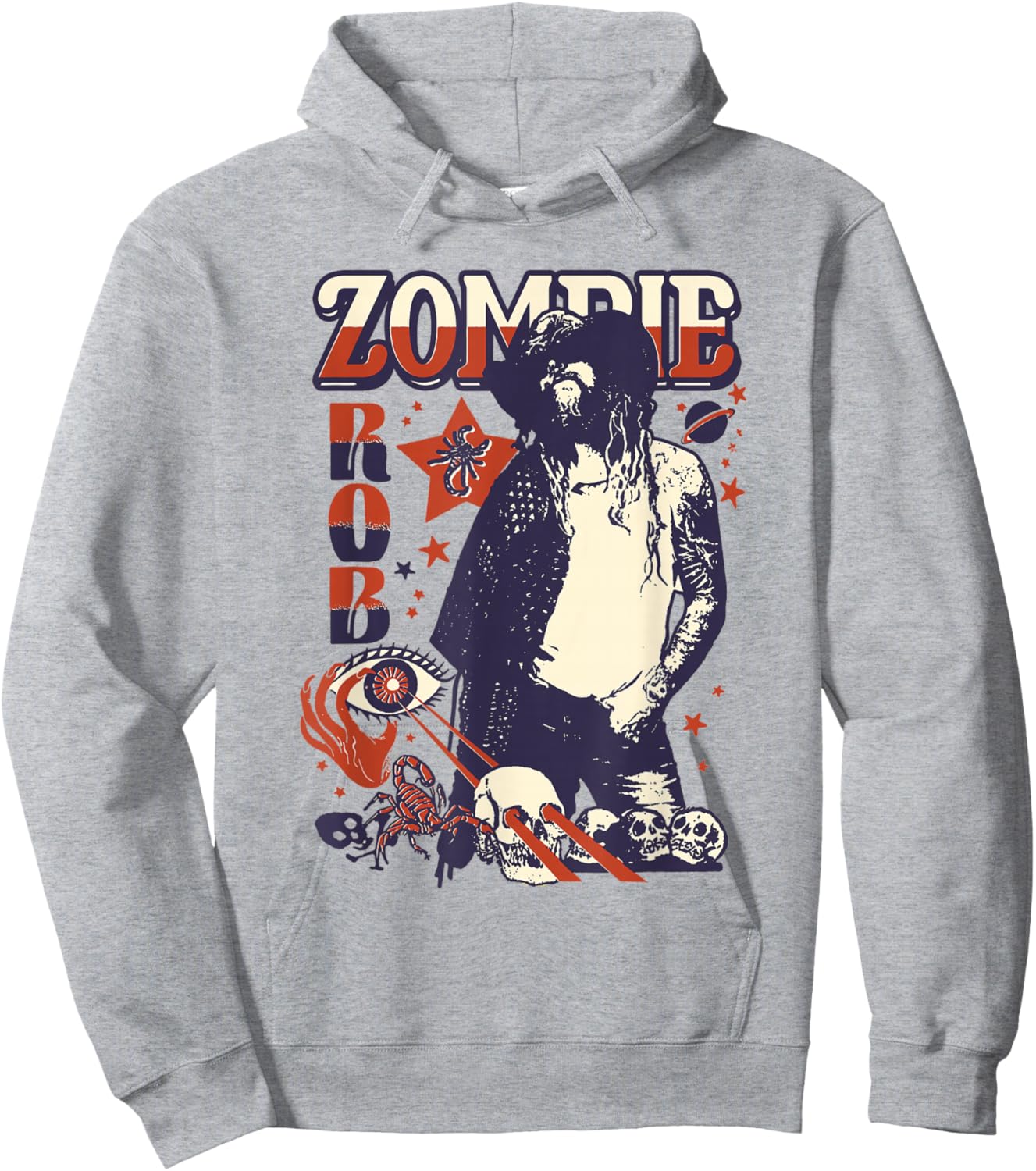 Rob Zombie Laser Stars And Scorpions Hoodie - Hoodie | Ash