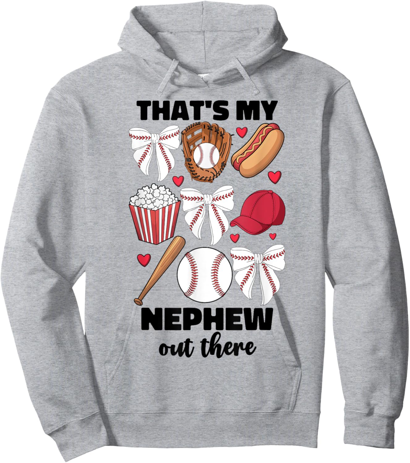 That's My Nephew Out There Baseball Aunt Auntie Hoodie - Hoodie | Ash