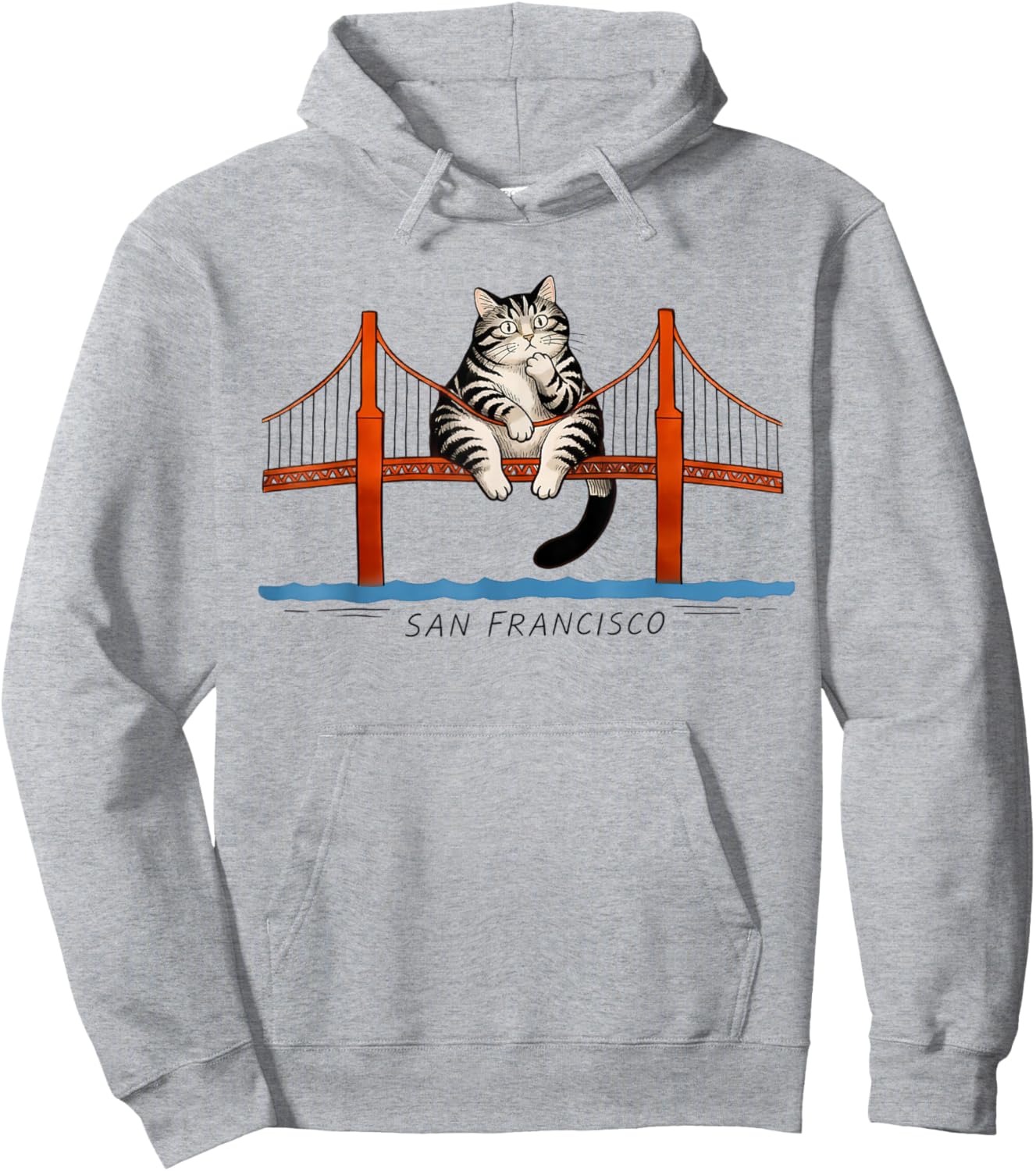 San Francisco Cat Golden Gate Bridge Lesebücher Hoodie - Hoodie | Ash