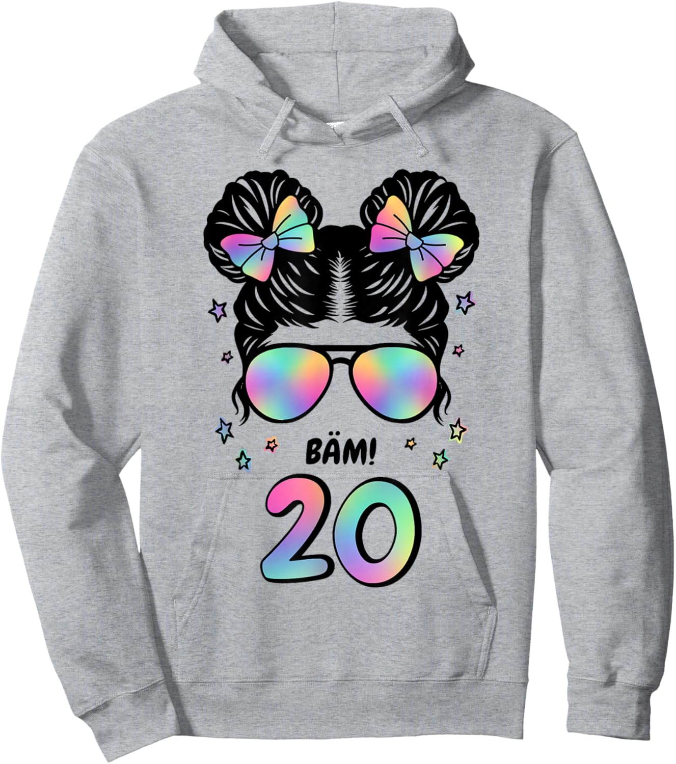 20. Geburtstag Mädchen Messy Bun Bäm! 20 Hoodie - Hoodie | Ash