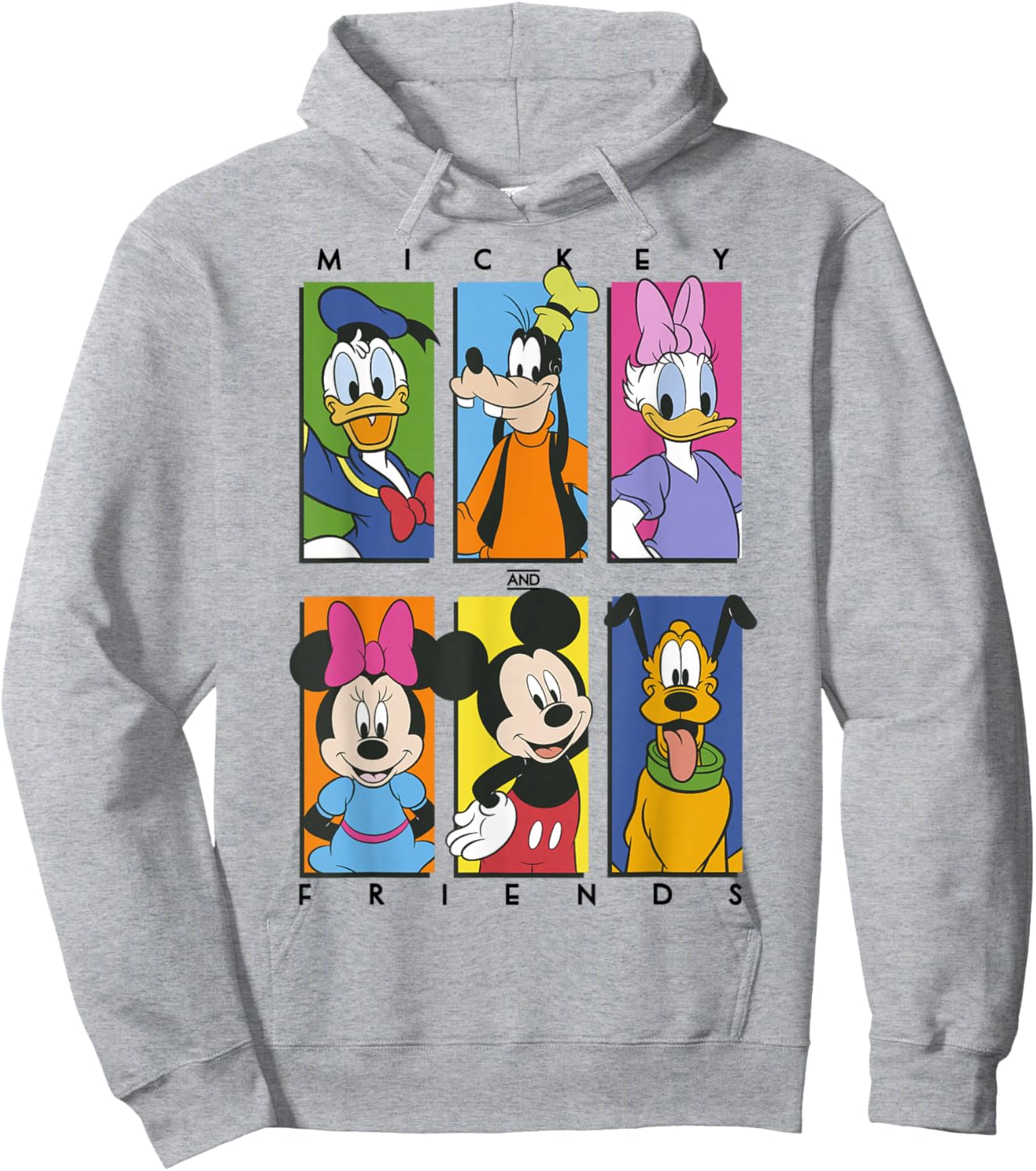 Disney Mickey and Friends Group Shot Panels Hoodie - Hoodie | Ash