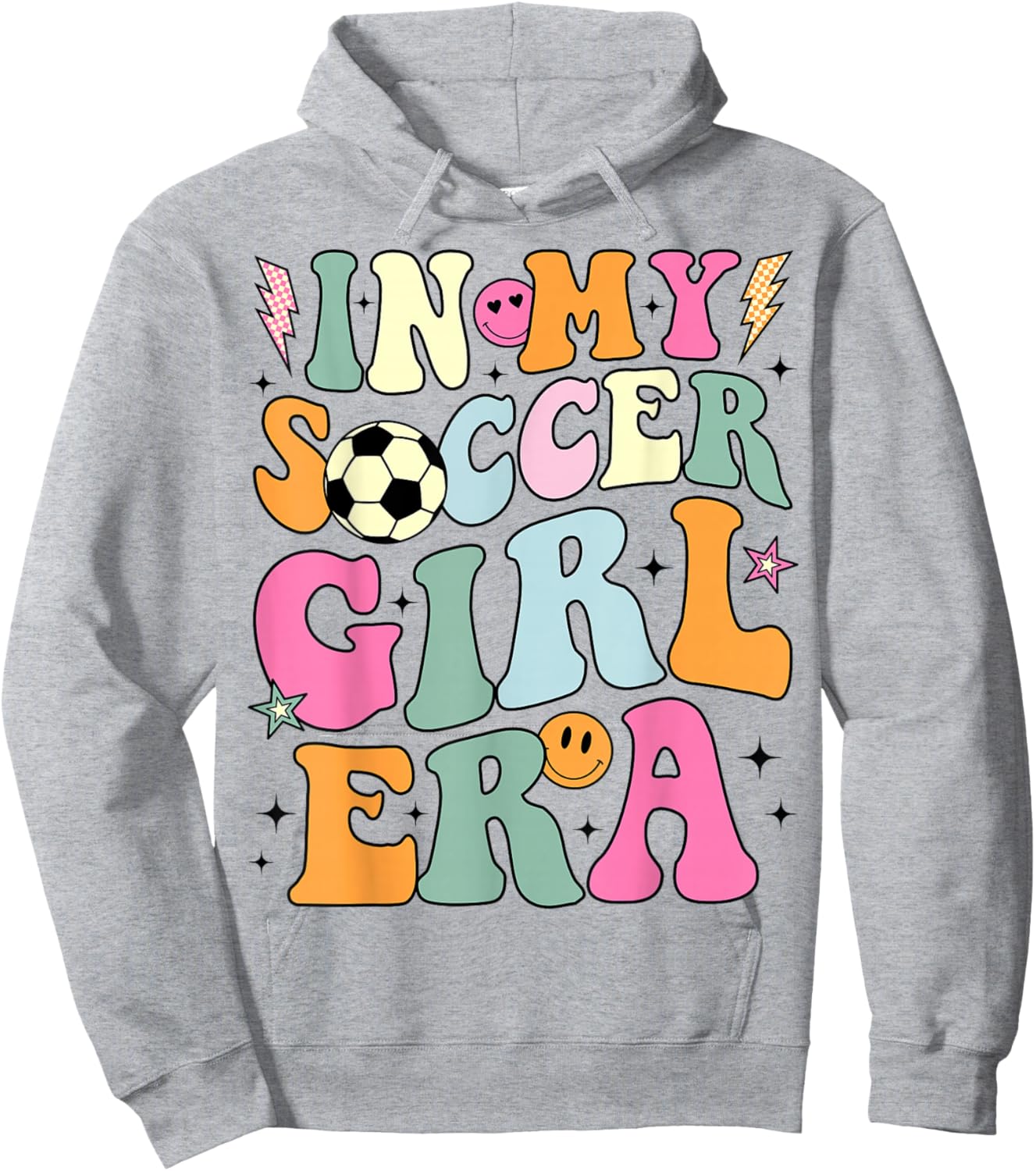 In My Soccer Girl Era Retro Groovy Soccer Girl Hoodie - Hoodie | Ash