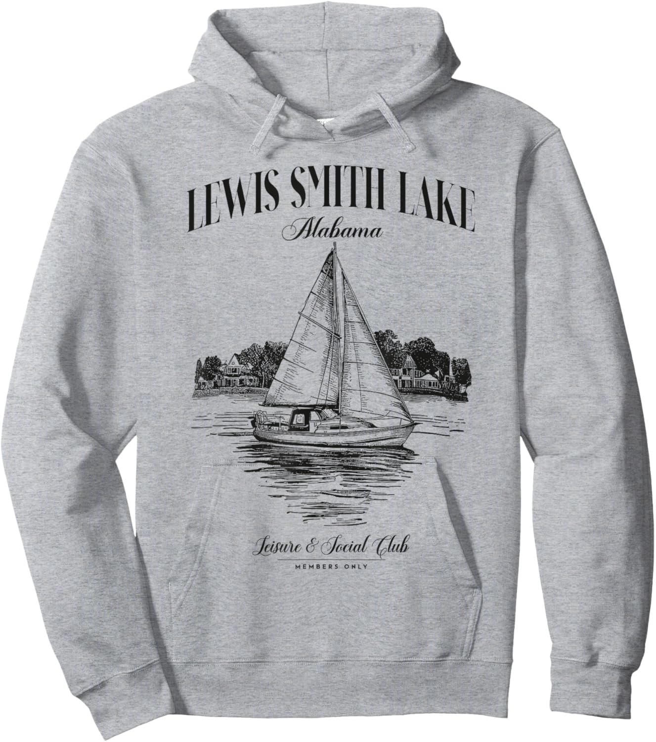 Lewis Smith Lake Alabama Outdoors Vintage Hoodie - Hoodie | Ash