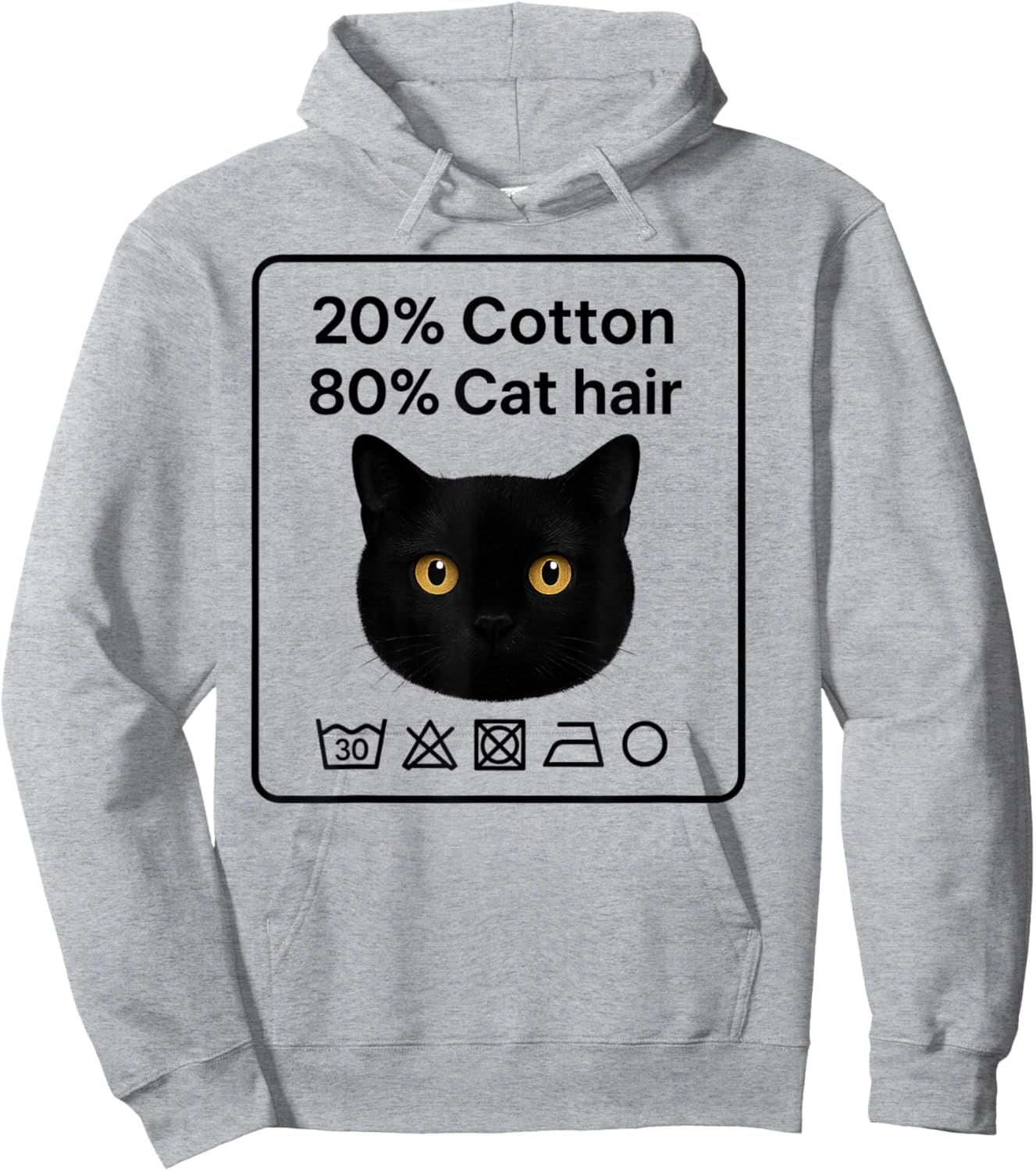20% Cotton 80% Cat Hair Funny Quote Hoodie - Hoodie | Ash