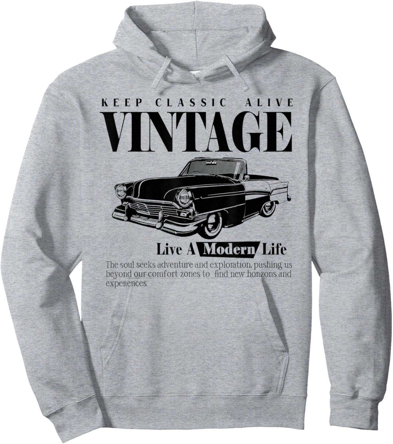 Keep Classic Alive Vintage Y2k Hoodie - Hoodie | Ash