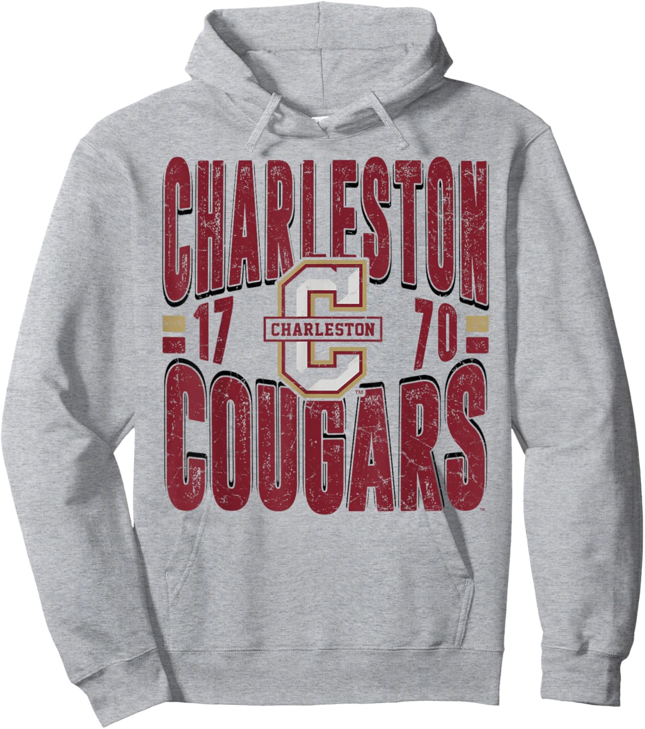 Charleston Cougars Vintage 90's Retro White Hoodie - Hoodie | Ash