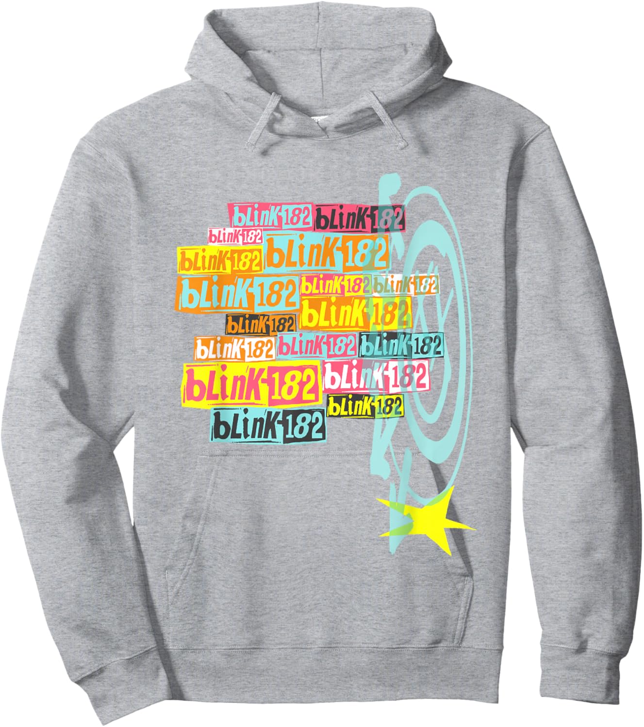 Official Blink-182 Stacked Logo Hoodie - Hoodie | Ash