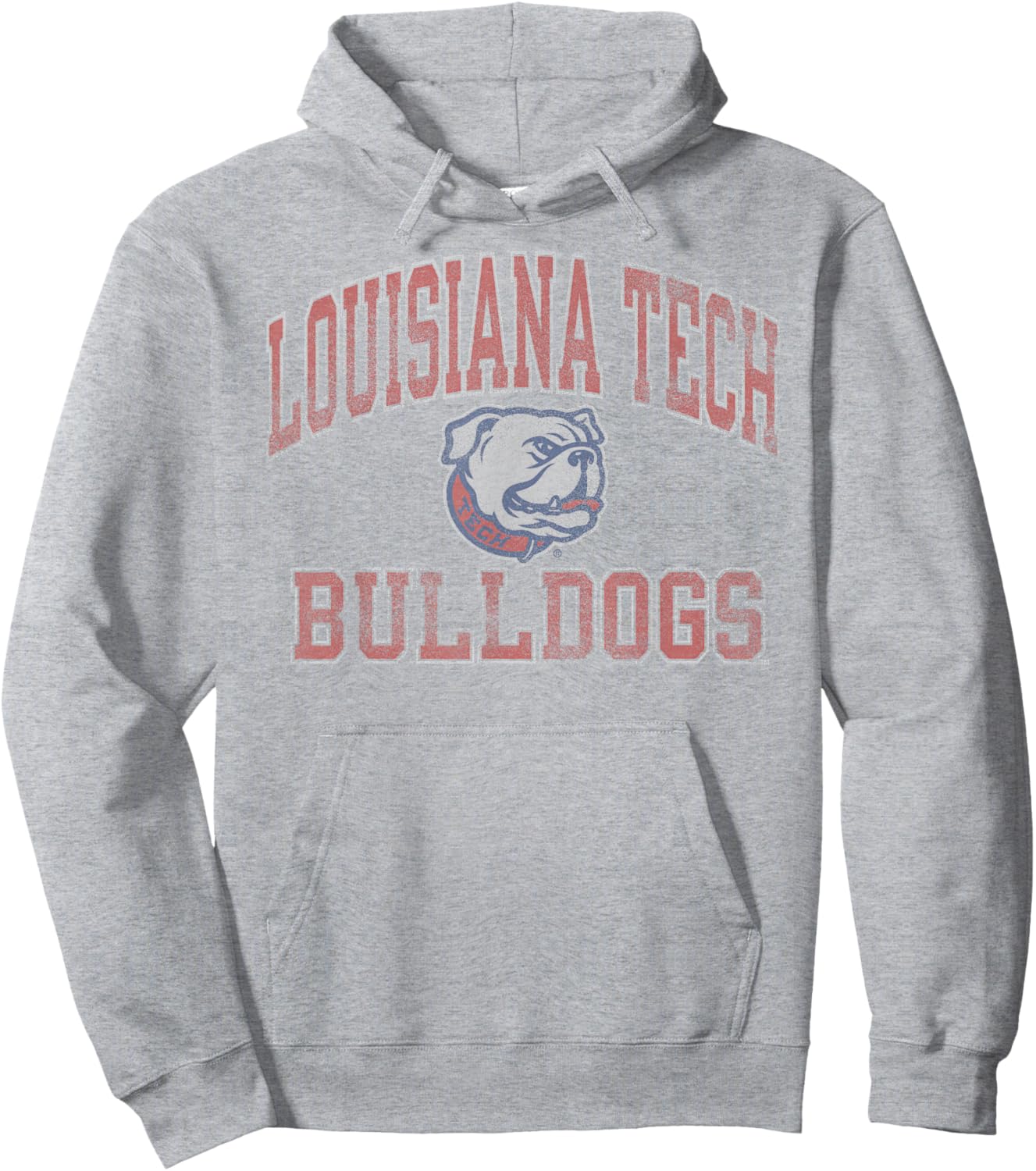Louisiana Tech Bulldogs Vintage Worn Gray Hoodie - Hoodie | Ash