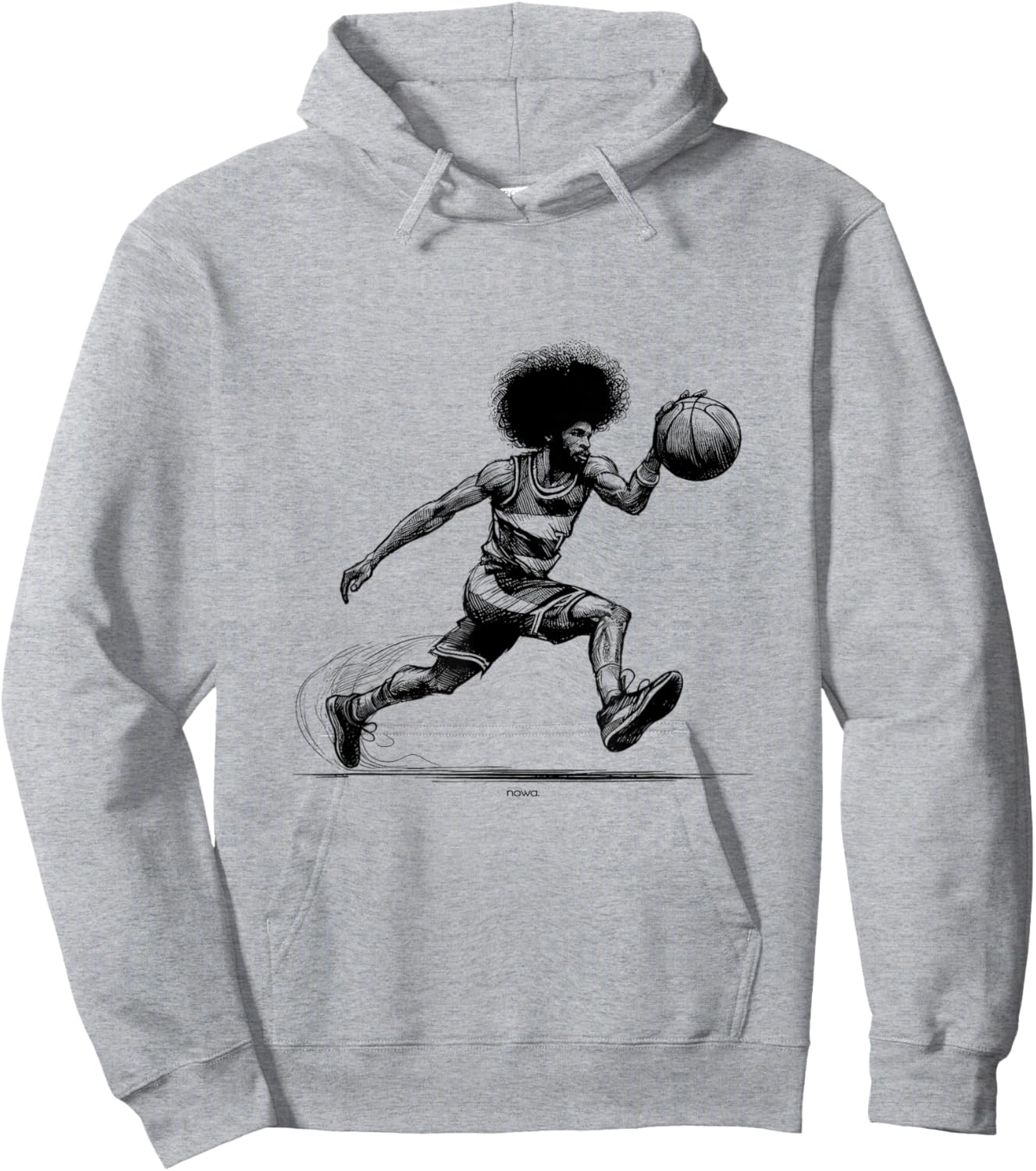 Doctor J Legendary Afro Dribbler Basketball Hoodie - Hoodie | Ash