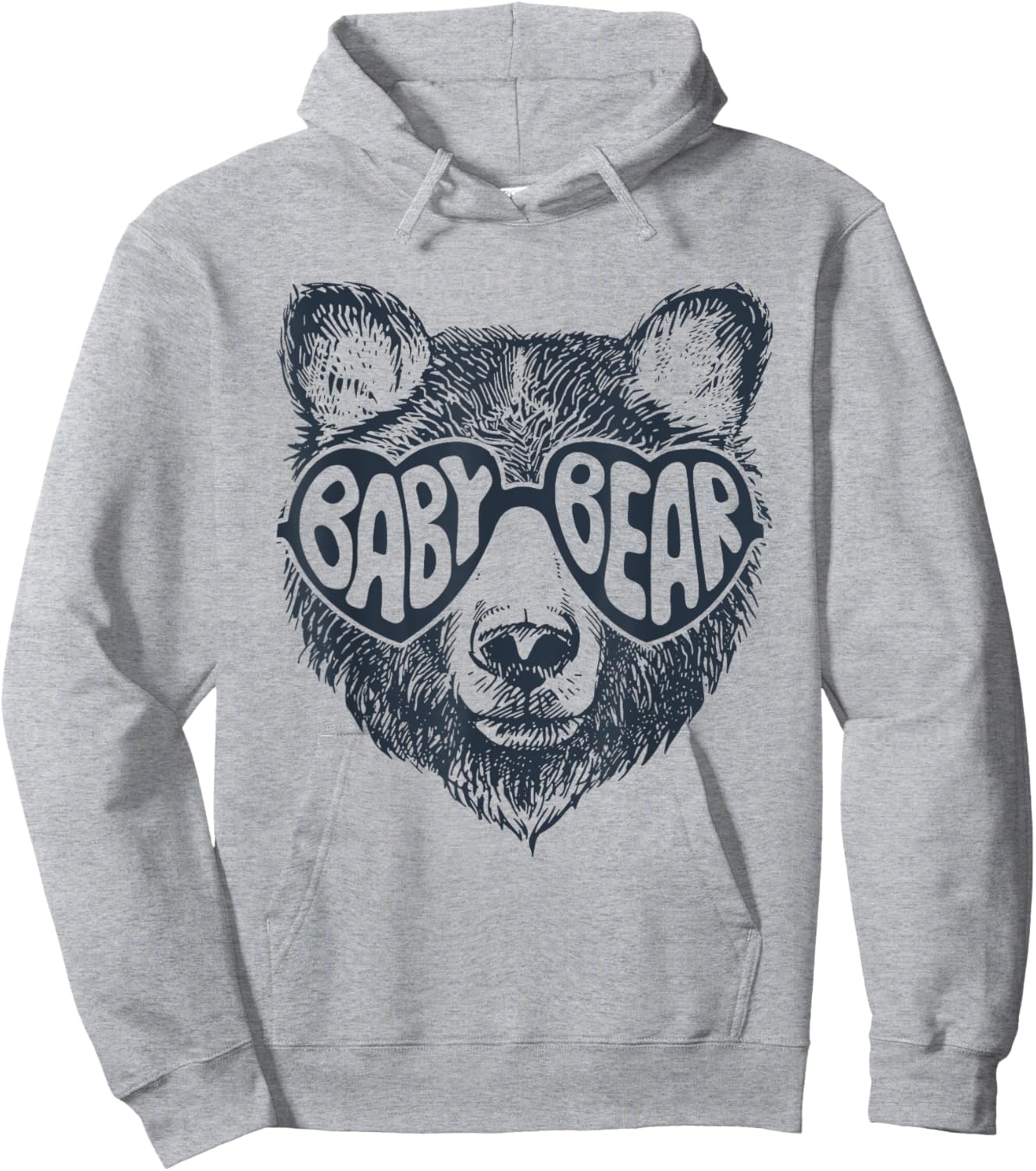 Baby Bear Face Sunglasses Print Mother's Day Hoodie - Hoodie | Ash