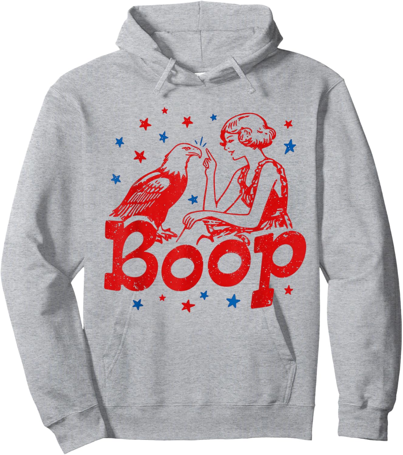 Boop Eagle Patriotic July Fourth Humor Hoodie - Hoodie | Ash