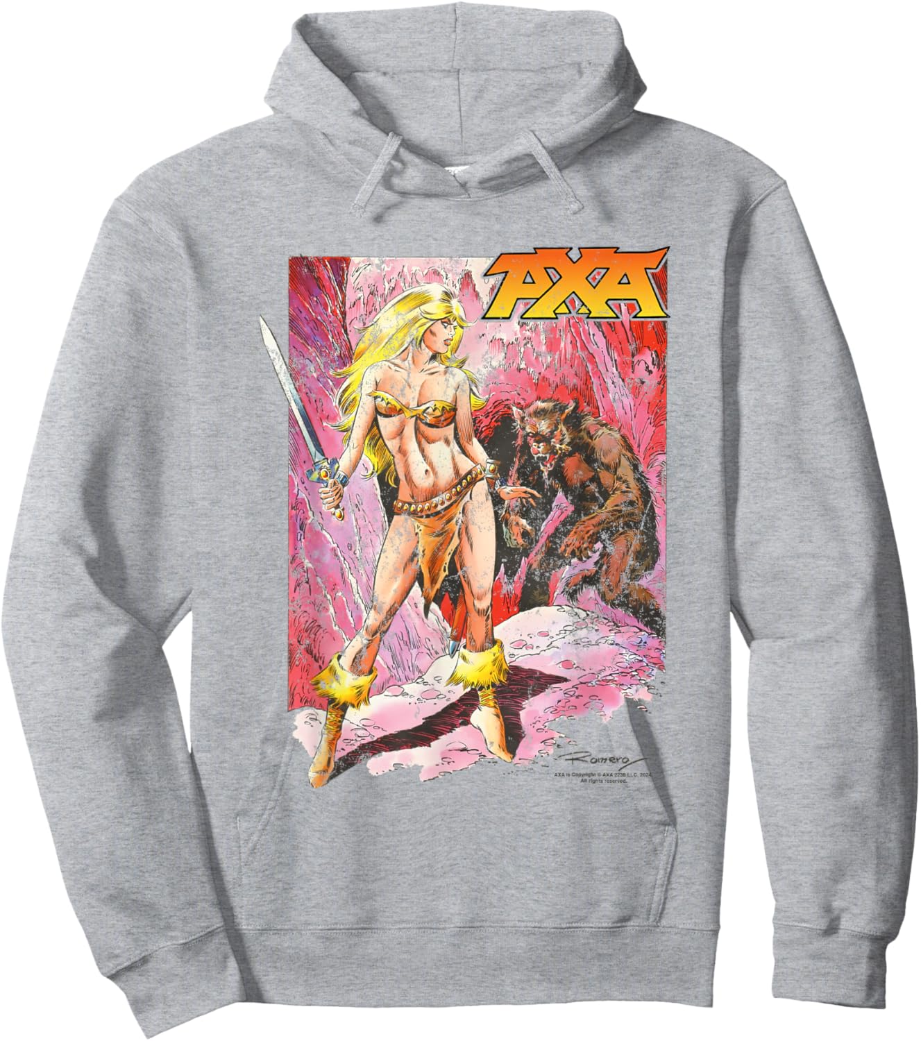 AXA With Werewolf And Sword Hoodie - Hoodie | Ash