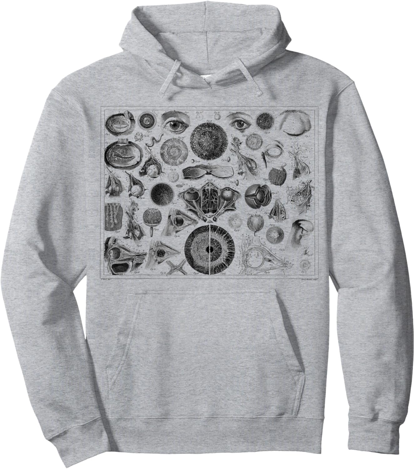 The Human Eye Eyeball Vintage 1800 Anatomy Hoodie - Hoodie | Ash