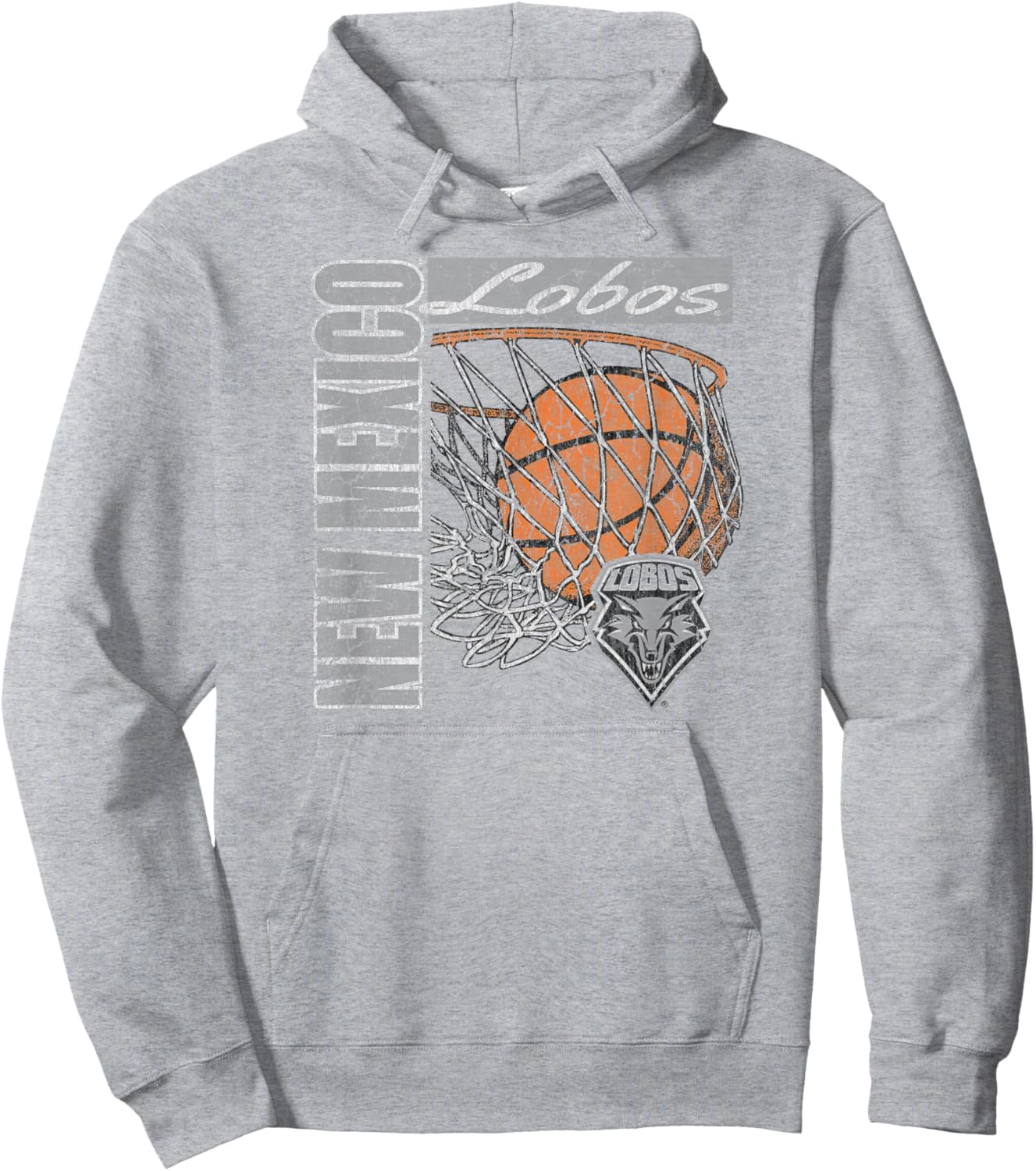 New Mexico Lobos Vintage Basketball 90's Red Hoodie - Hoodie | Ash