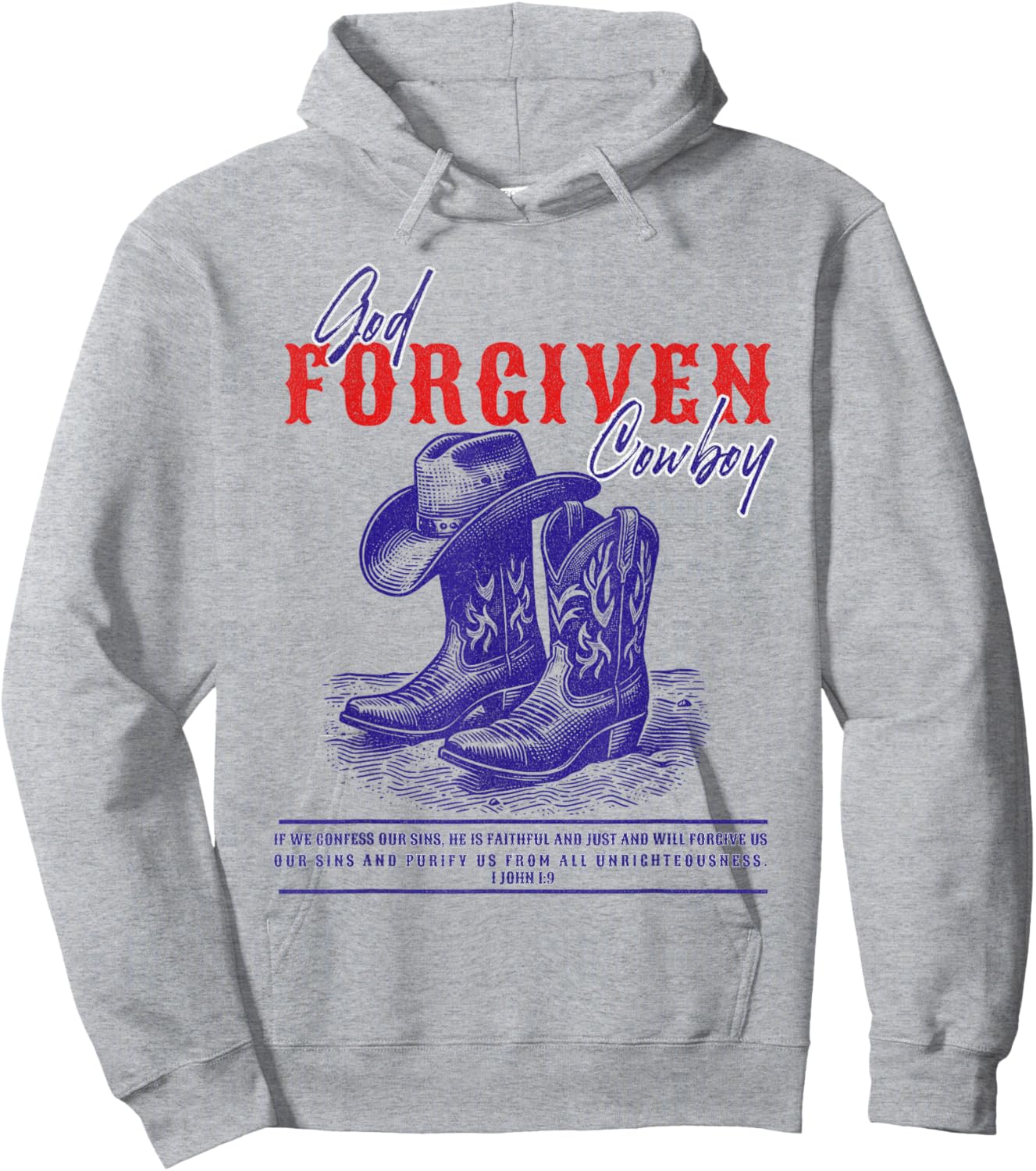Cowboy Bible Scripture Verse Western Jesus For Hoodie - Hoodie | Ash