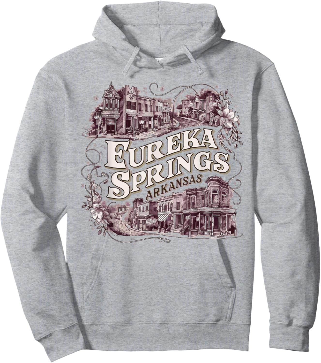 Eureka Springs Arkansas Vintage Travel Town Hoodie - Hoodie | Ash
