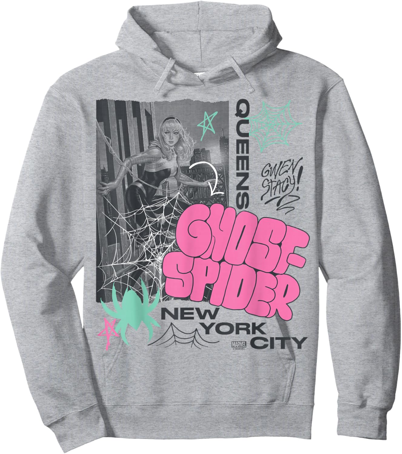 Ghost Spider - NYC Destination Hoodie - Hoodie | Ash
