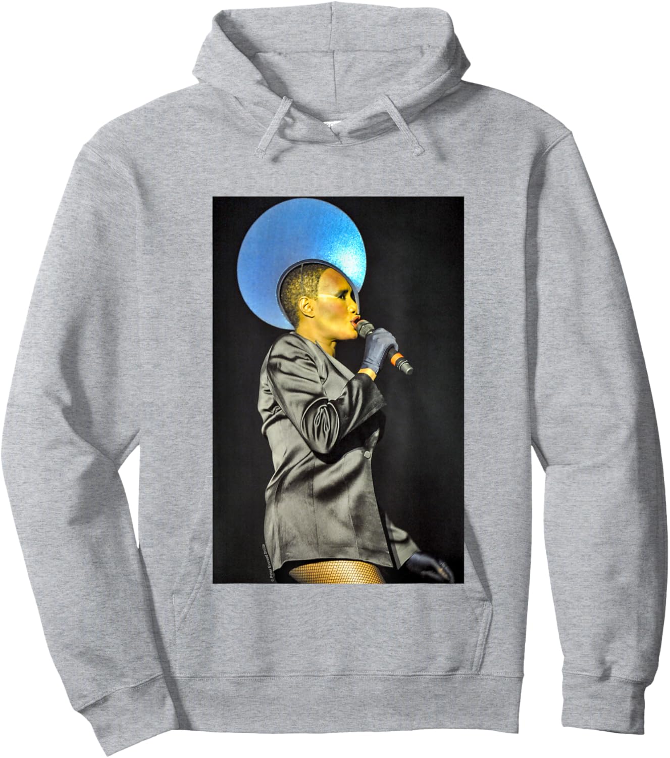 Grace Jones Blue Headdress By Everard Smith Hoodie - Hoodie | Ash