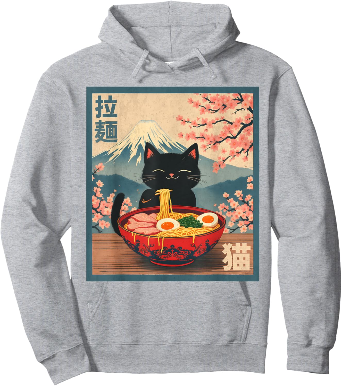 Cat Eating Ramen Anime Hoodie - Hoodie | Ash