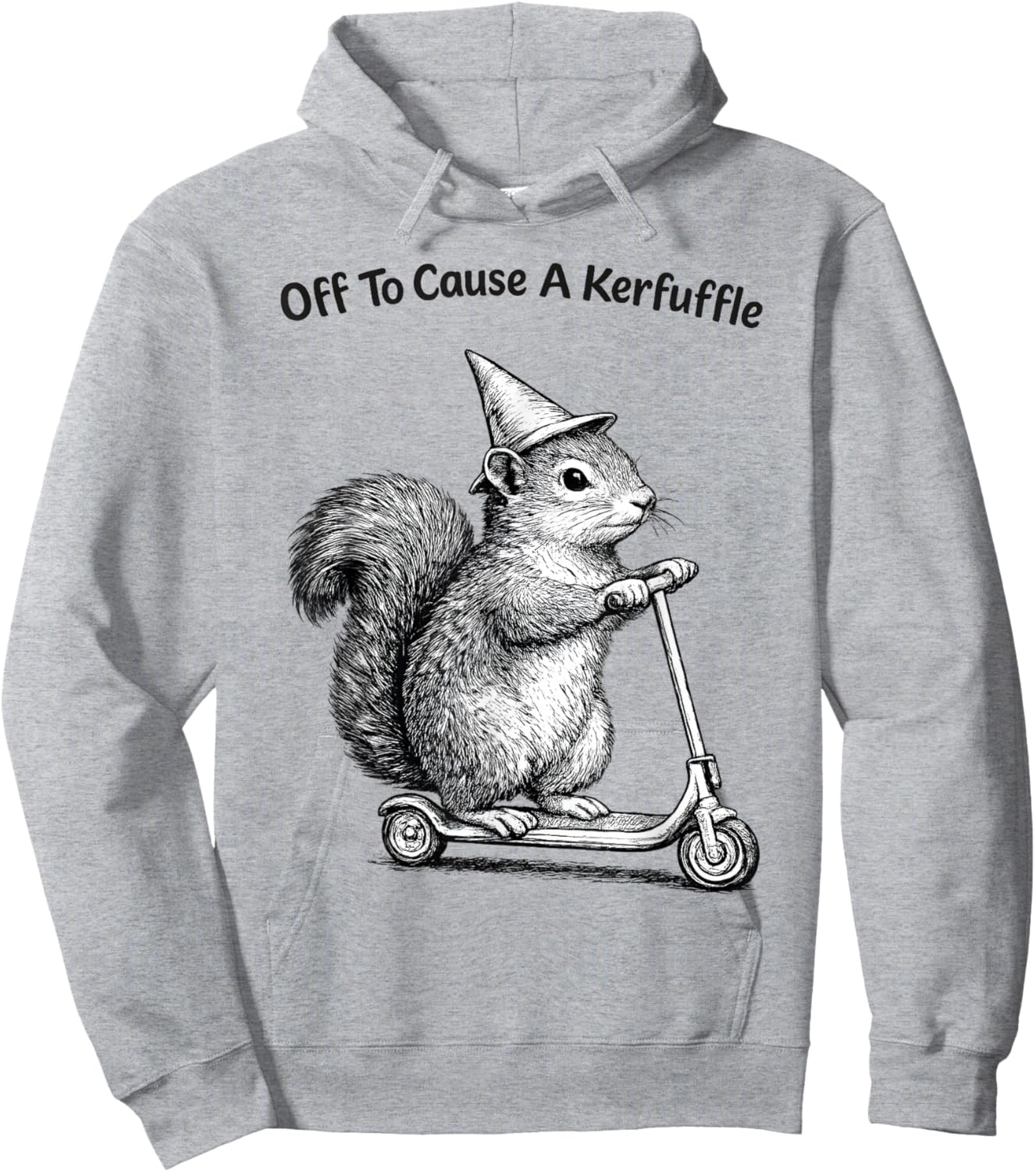 Off to Cause A Kerfuffle Squirrel Hoodie - Hoodie | Ash