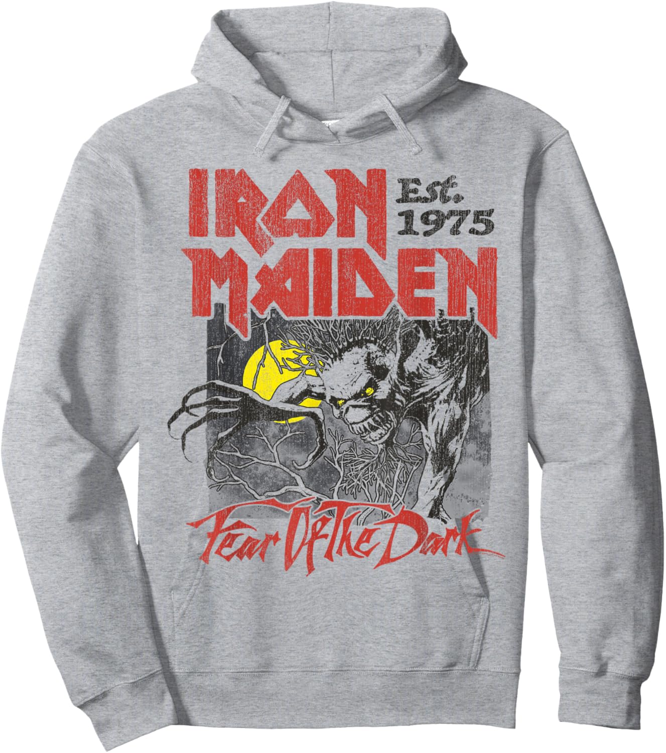 Iron Maiden Fear of The Dark Lemon Hoodie - Hoodie | Ash