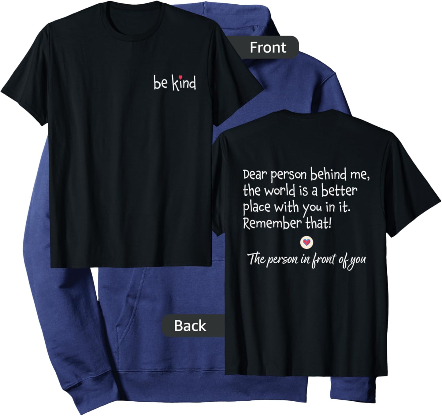 Dear Person Behind Me Front And Back Hoodie - Hoodie | Navy