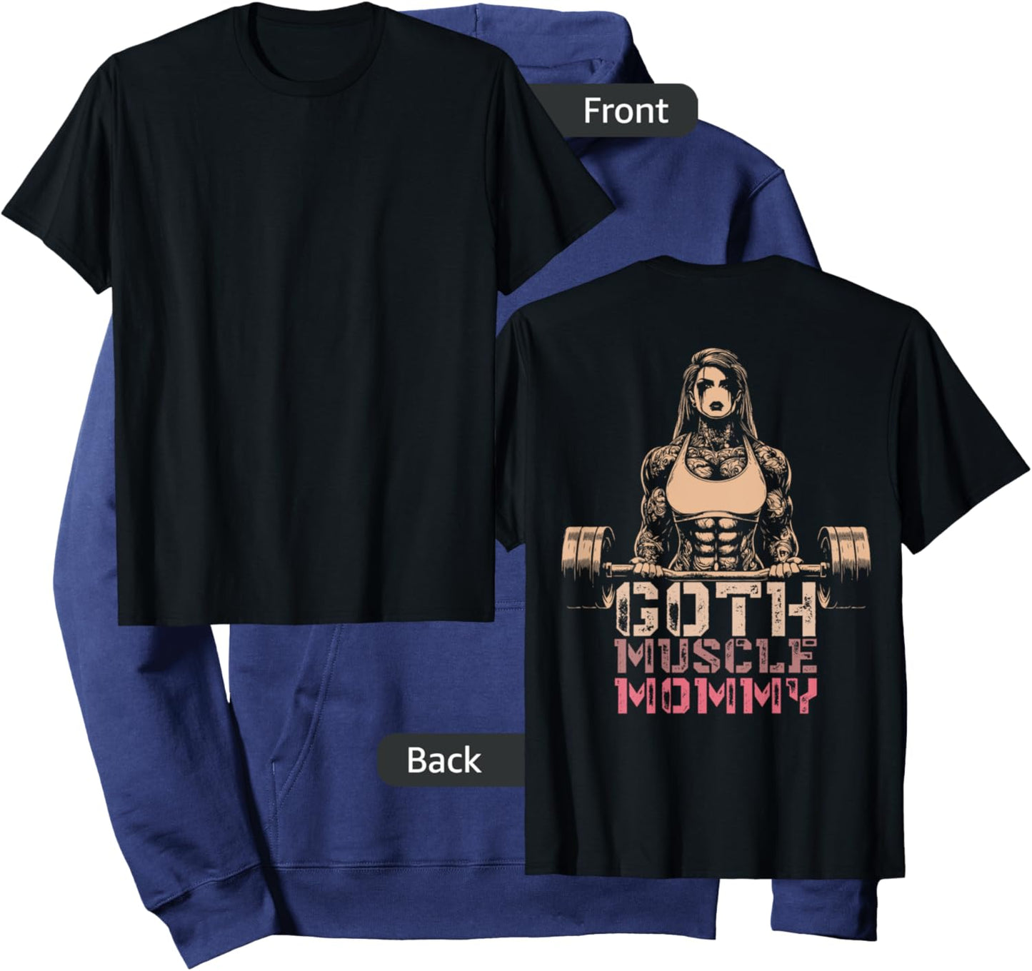 Goth Muscle Mommy Pump Cover Gym Weightlifting Hoodie - Hoodie | Navy