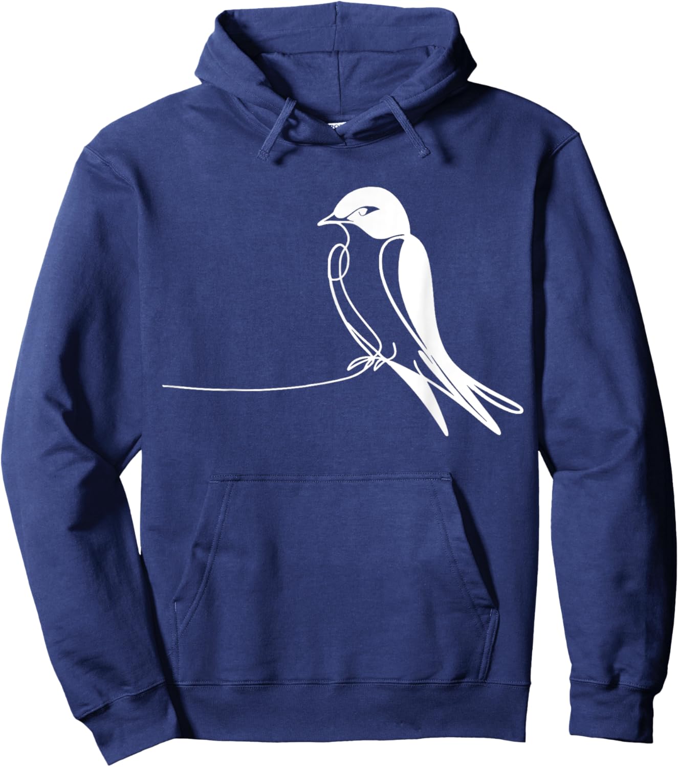 Line Art Bird & Ornithologist Purple Martin Hoodie - Hoodie | Navy