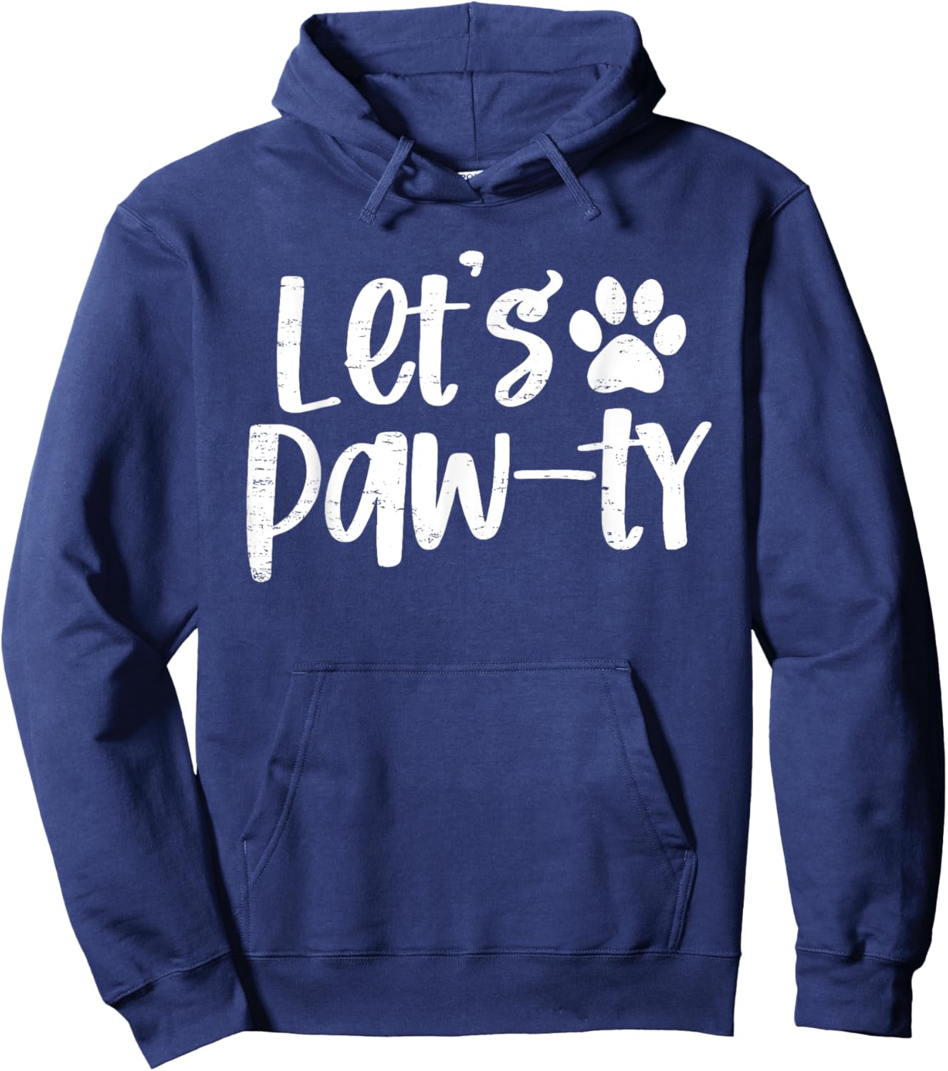 Funny Let's Paw-ty Love Dogs Mom Retro Hoodie - Hoodie | Navy