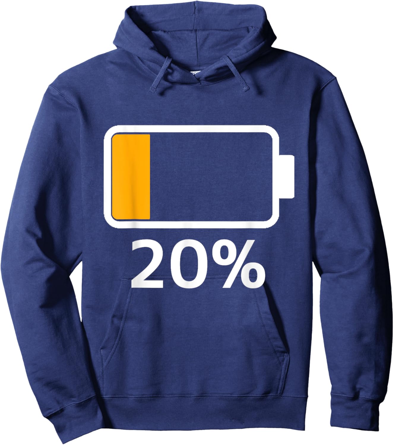 Battery 20% Charged Energy Battery low dead Hoodie - Hoodie | Navy