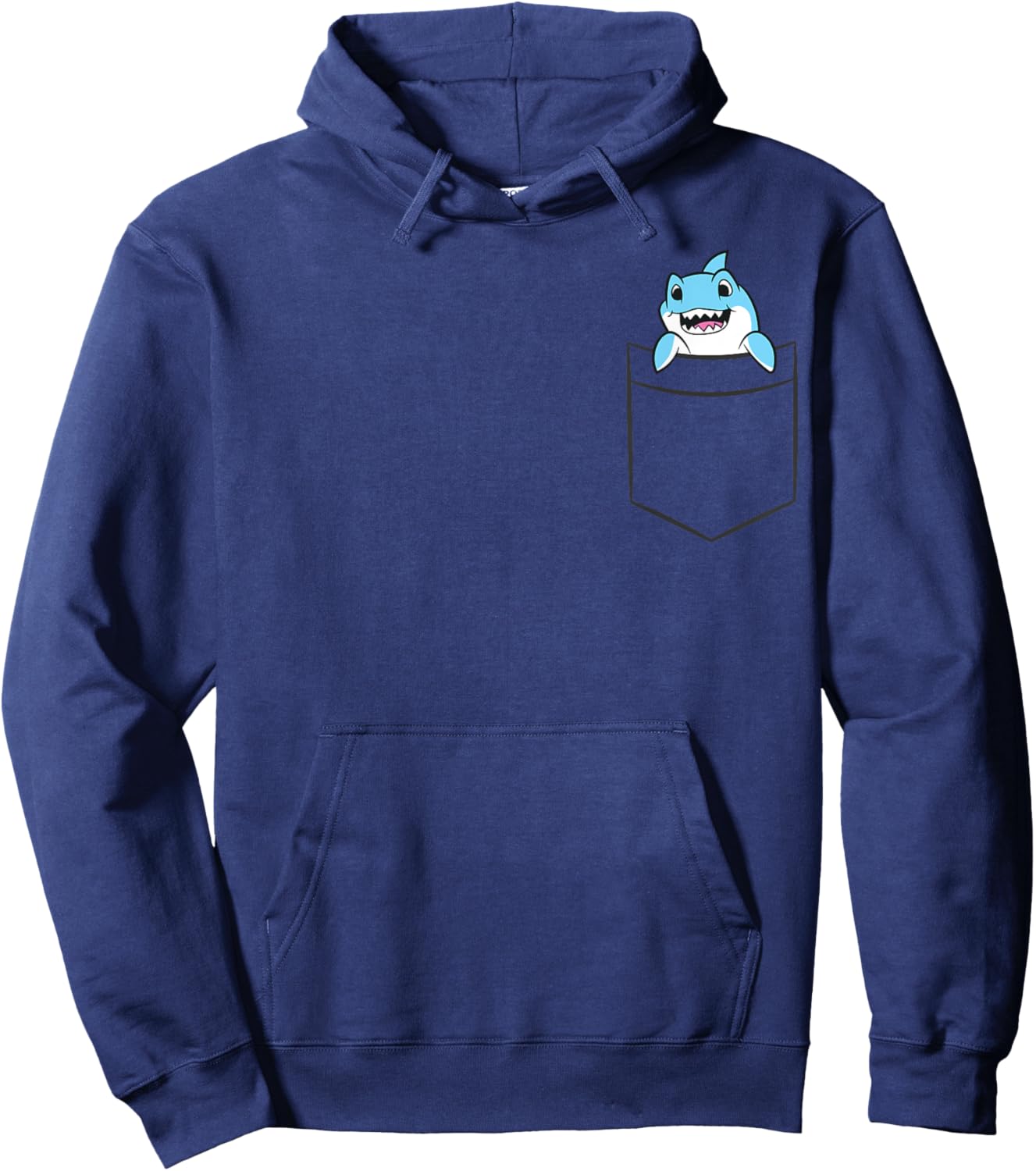 Shark In A Pocket Funny Pocket Shark Hoodie - Hoodie | Navy
