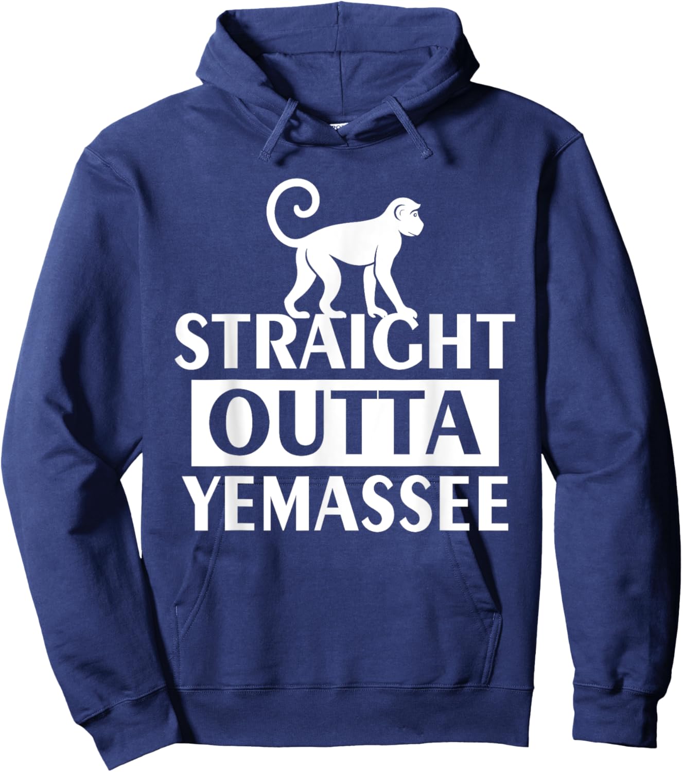 Straight Outta Yemassee Monkey Meme Hoodie - Hoodie | Navy