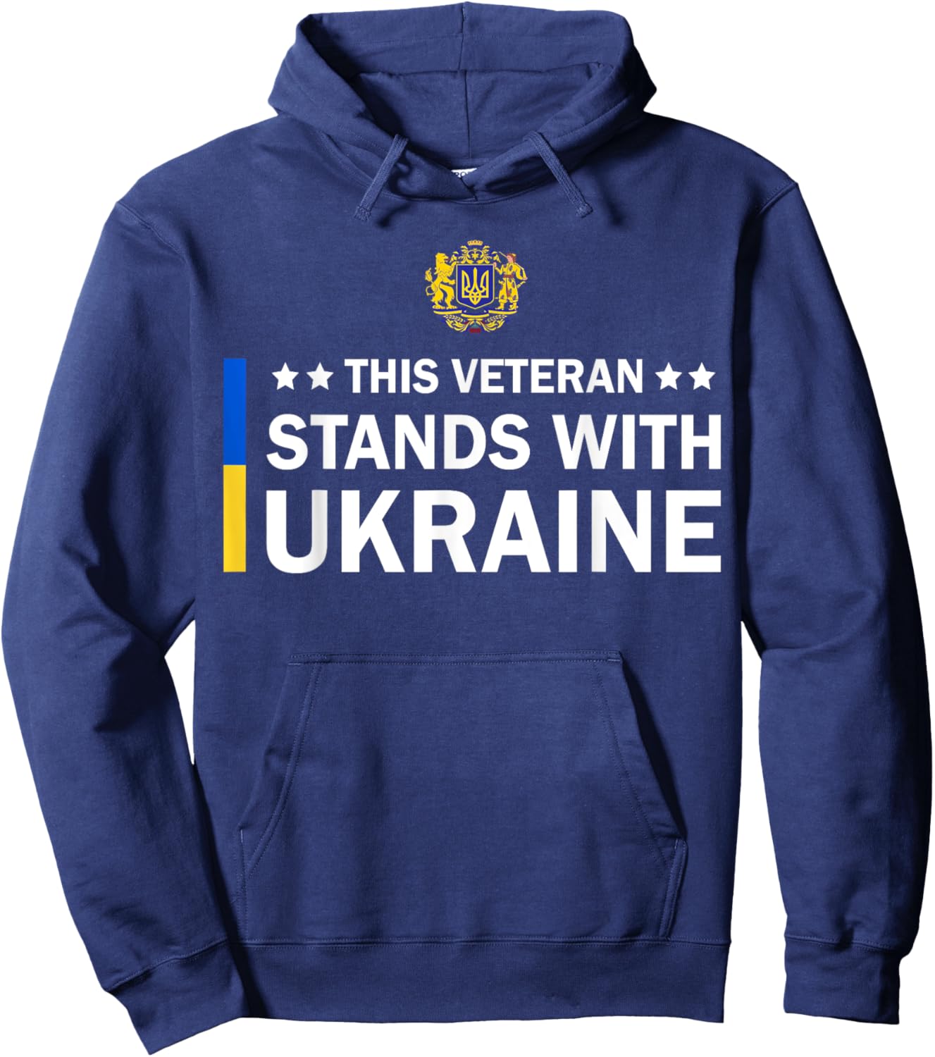 This Veteran Stands With Ukraine Hoodie - Hoodie | Navy