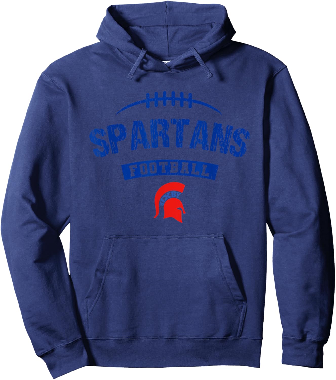Bixby Spartans Logo Football Distressed HS Hoodie - Hoodie | Navy