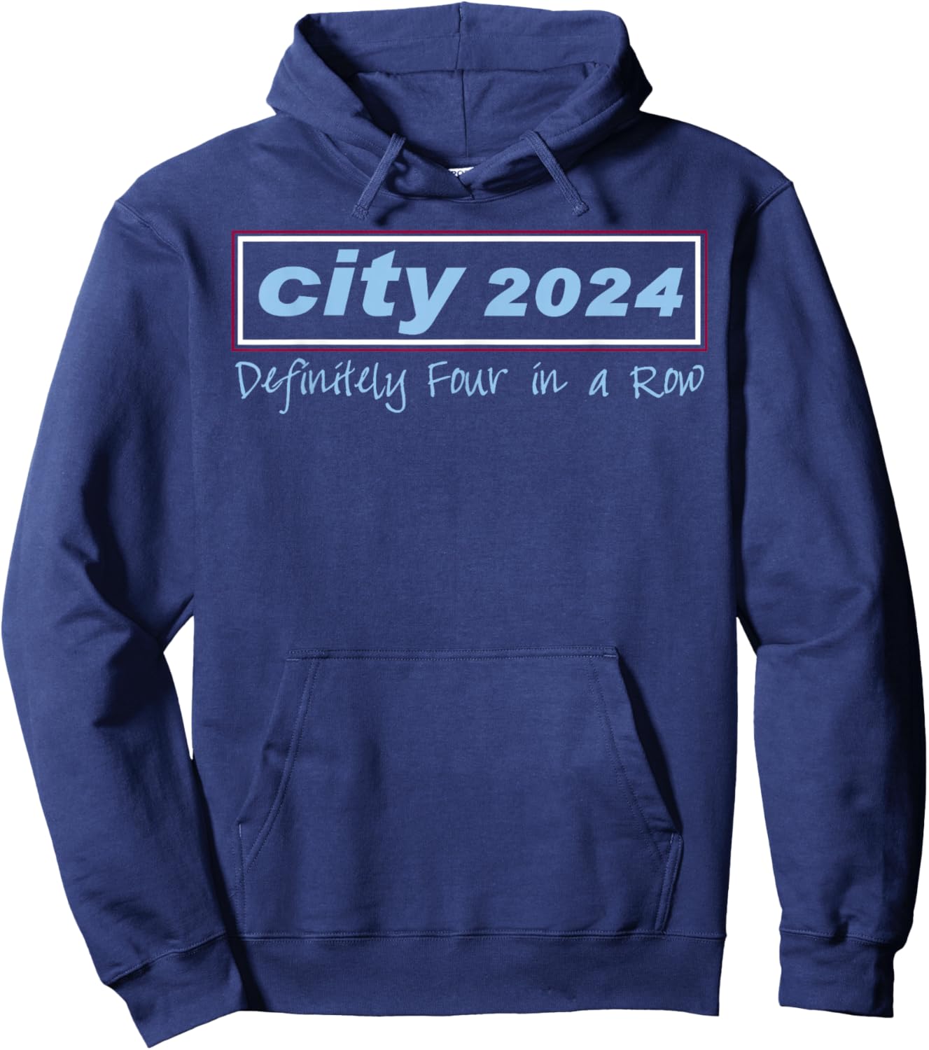 City, 2024, Four in A Row Champions, Manchester Hoodie - Hoodie | Navy