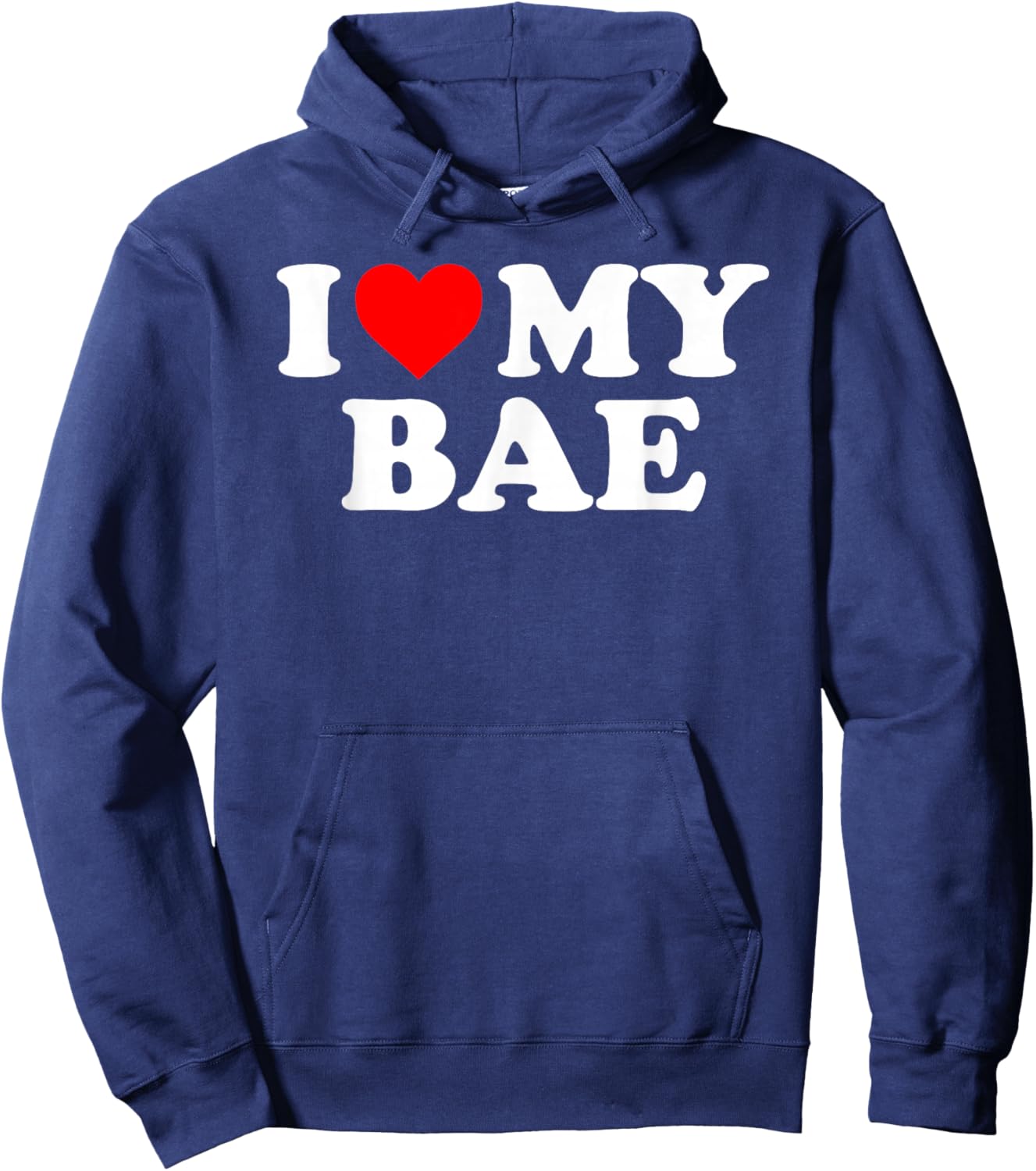 I Love My Bae - Red Heart Hoodie - Hoodie | Navy