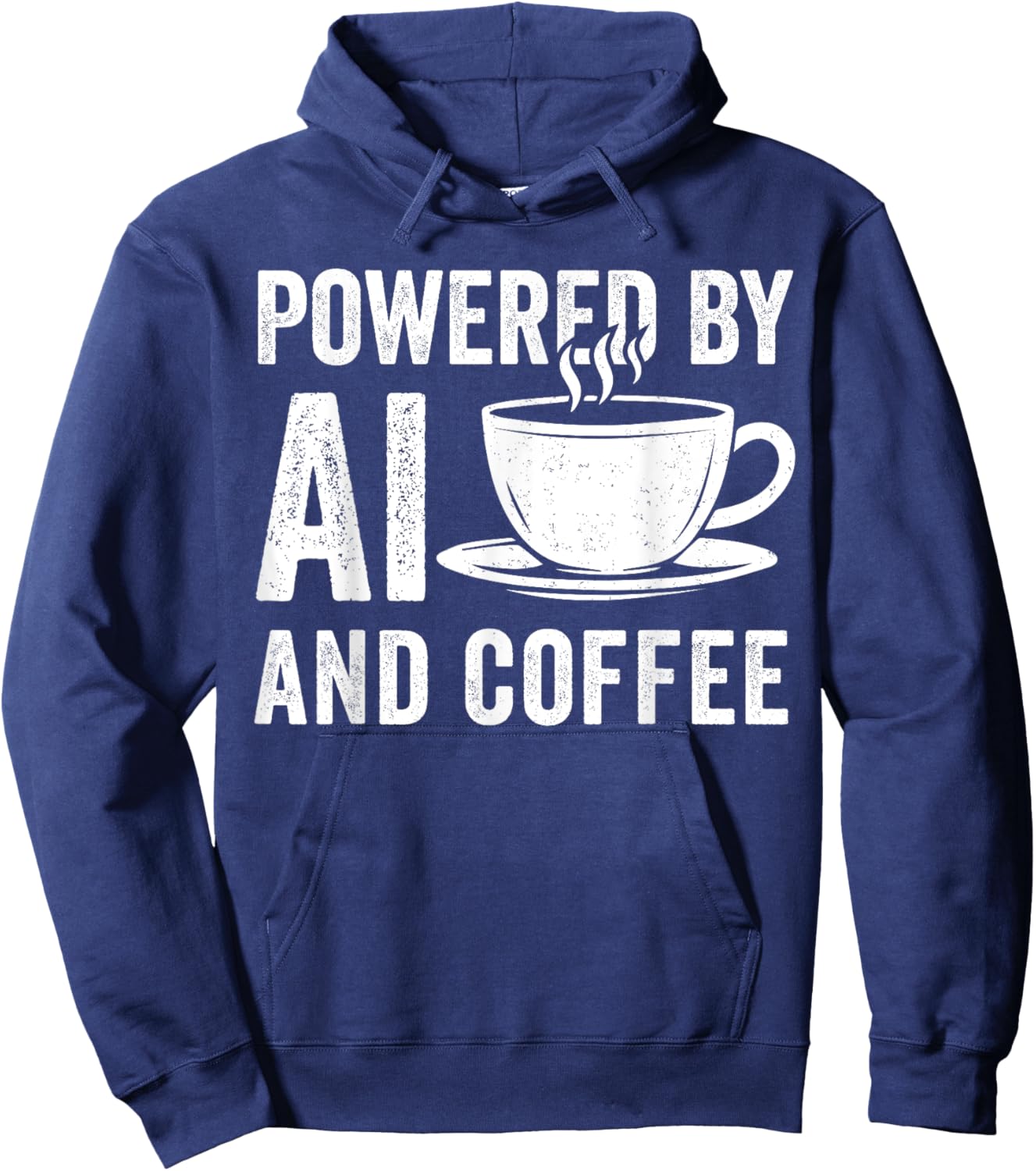 Powered By AI And Coffee Hoodie - Hoodie | Navy