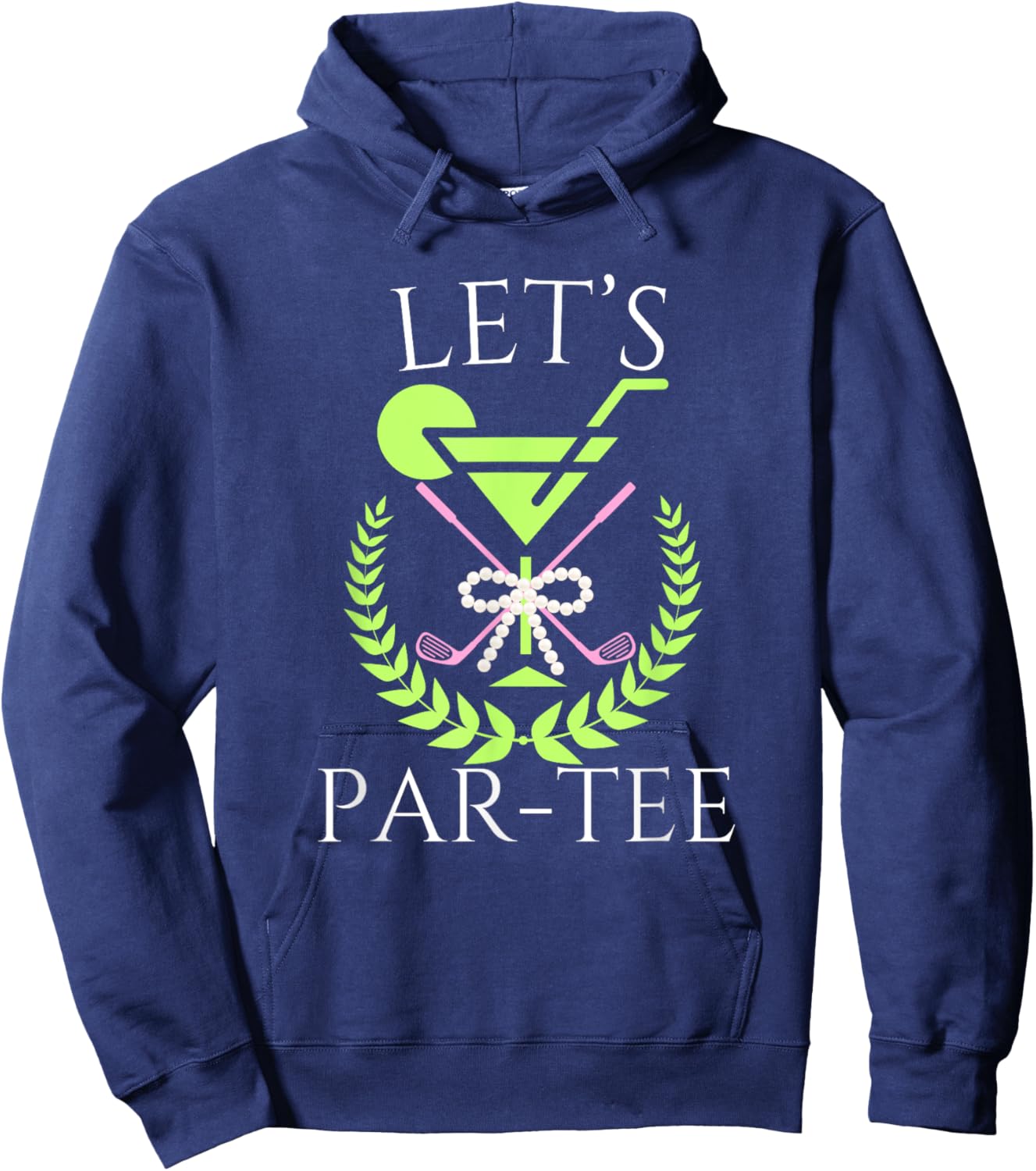 Golf Martini Let's Par Pun Golfer Bow Matching Hoodie - Hoodie | Navy