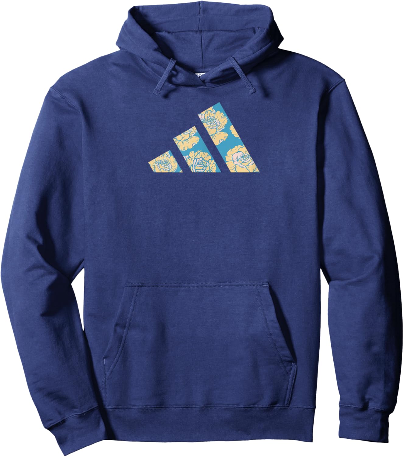 adidas Badge of Sport Floral Three Bar Graphic Hoodie - Hoodie | Navy