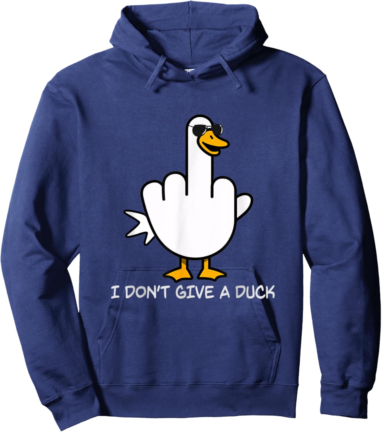 Duck You! Funny Duck With Middle Finger Saying Hoodie - Hoodie | Navy