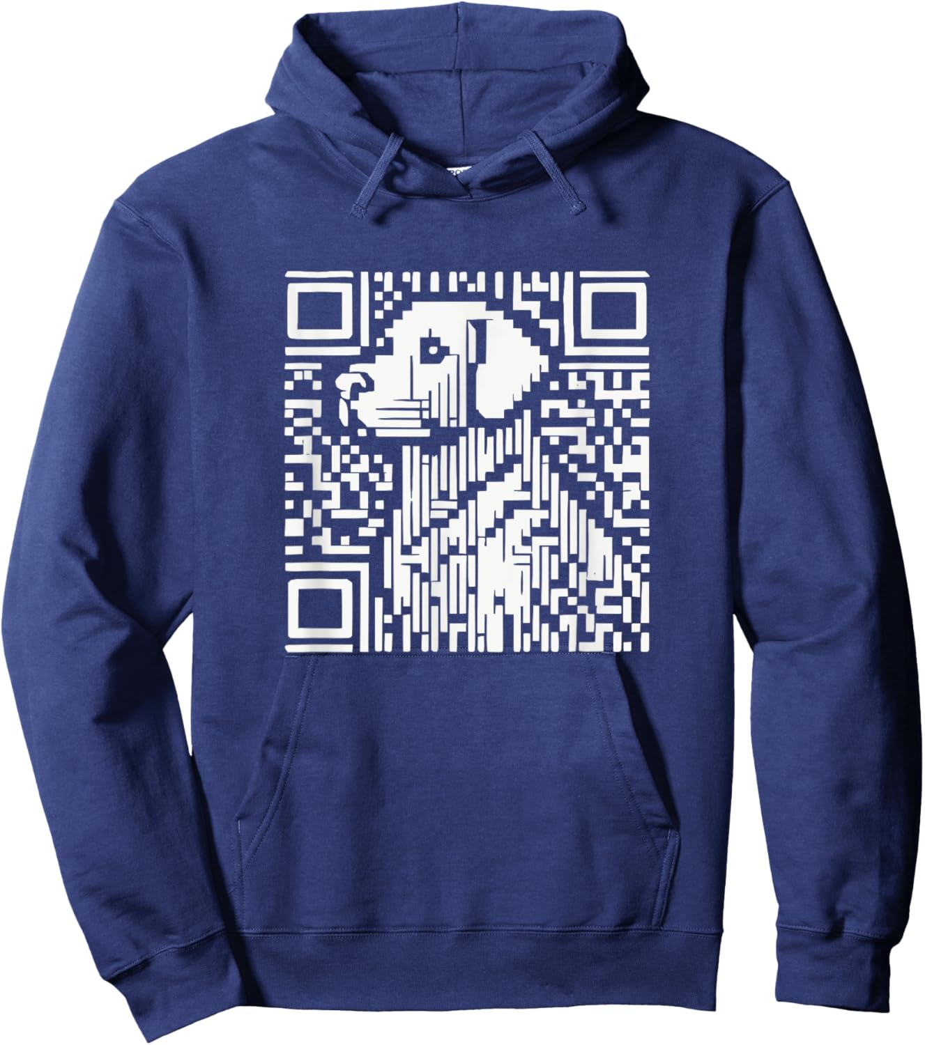 Pixelated QR Dog Code Hoodie - Hoodie | Navy