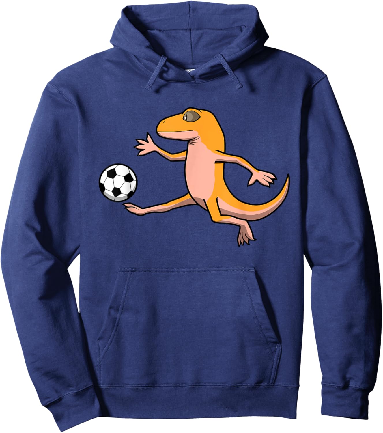 Leopard Gecko Soccer Player Ball Sports Hoodie - Hoodie | Navy