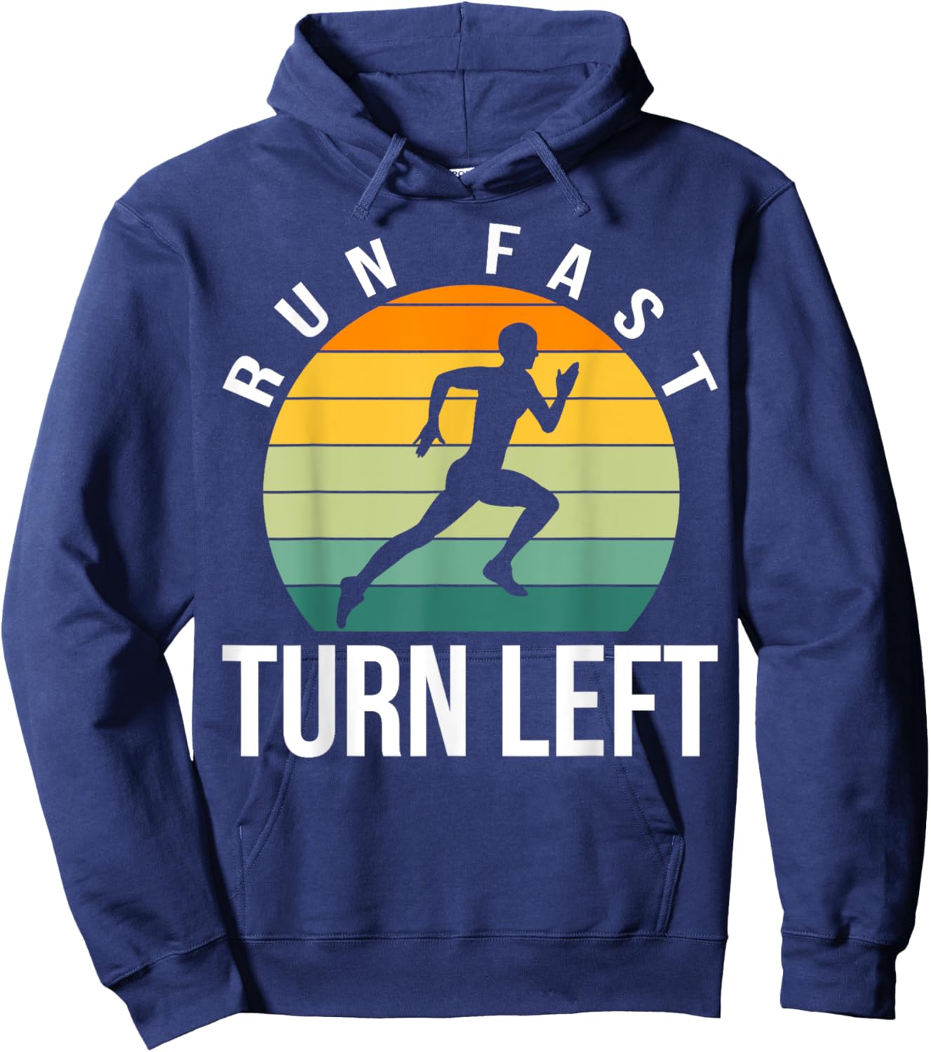 Run Fast Turn Left Track Hoodie - Hoodie | Navy