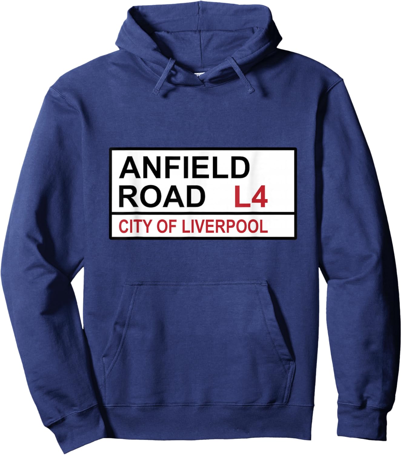 Liverpool Anfield Road Street Sign Hoodie - Hoodie | Navy