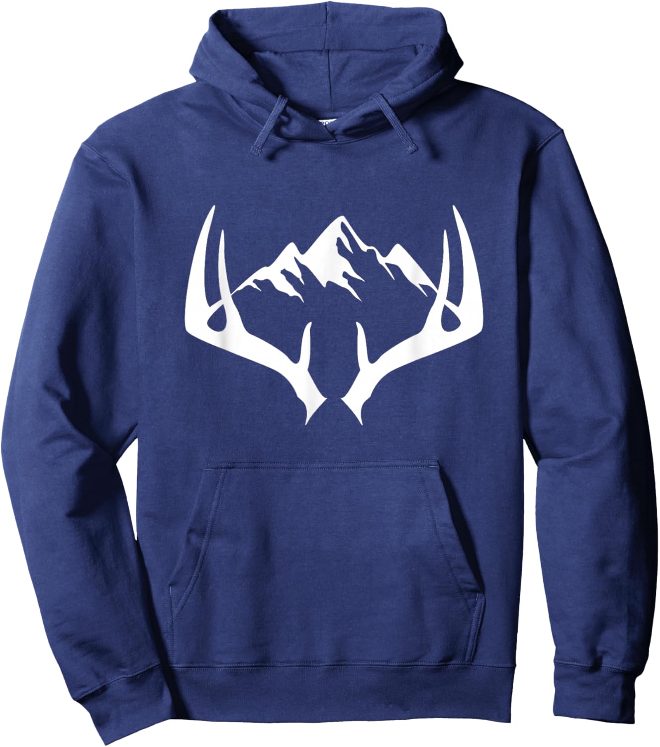Mountain Outdoor Antlers Elk Deer Hunting Hoodie - Hoodie | Navy
