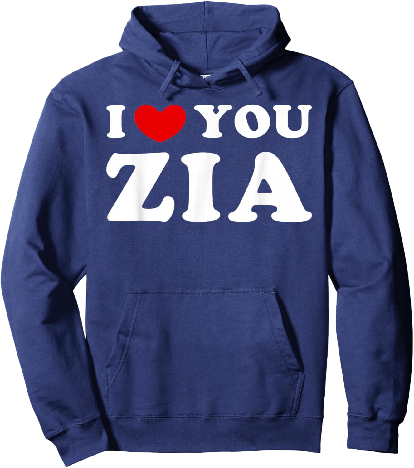 I Love You Zia, I Heart Zia Hoodie - Hoodie | Navy