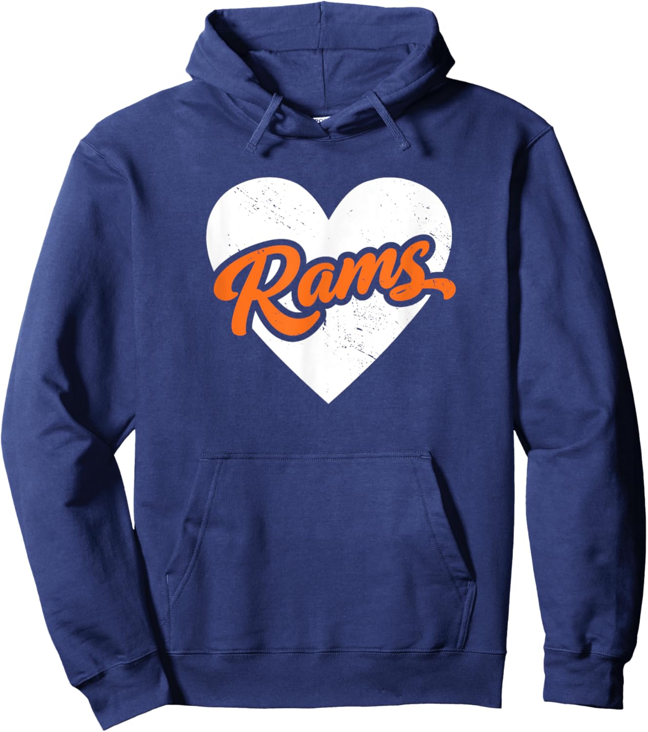 Vintage Rams High School Go Rams Pride Heart Hoodie - Hoodie | Navy