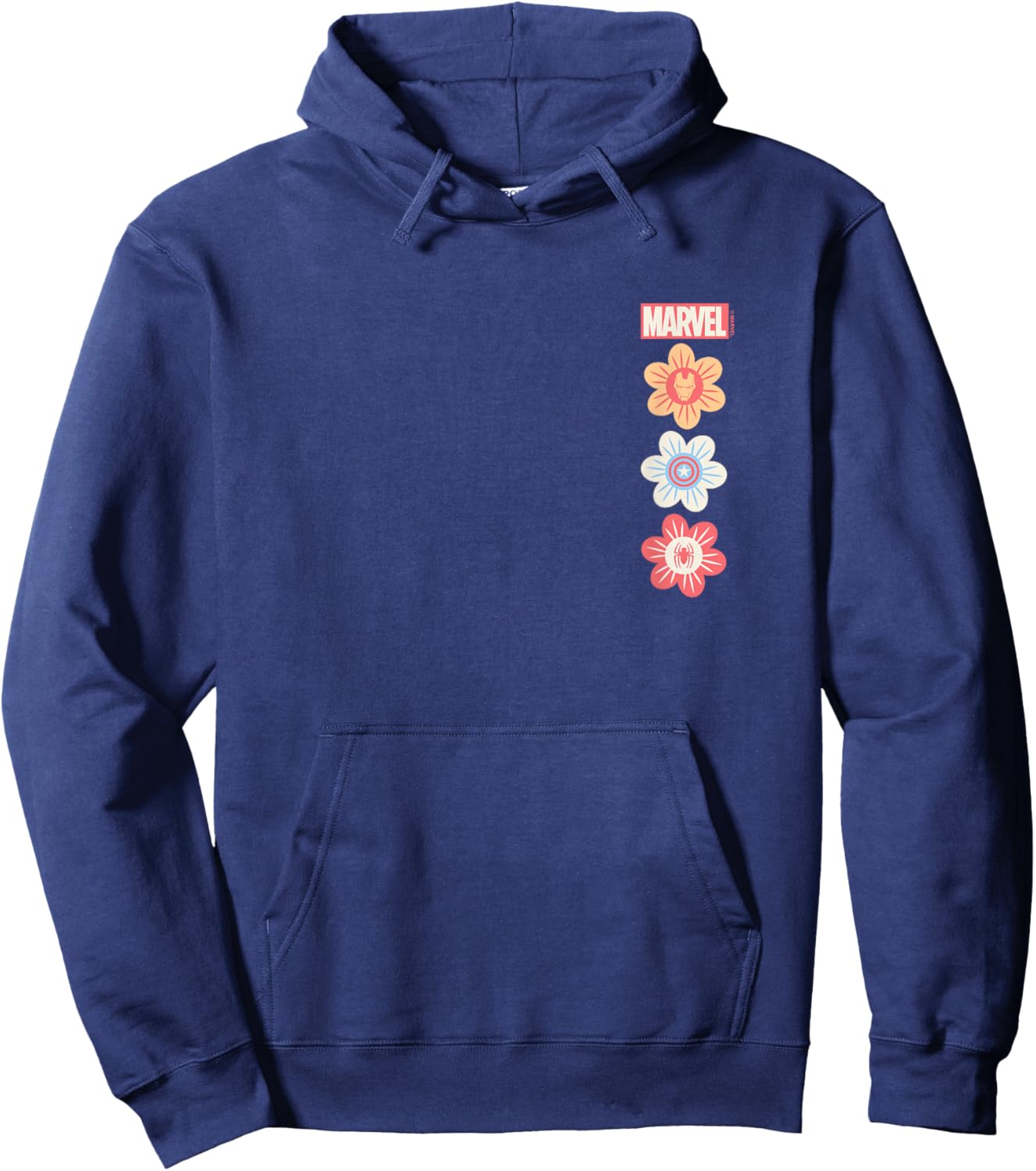 Marvel - Pastel Spring Stacked Logos Hoodie - Hoodie | Navy