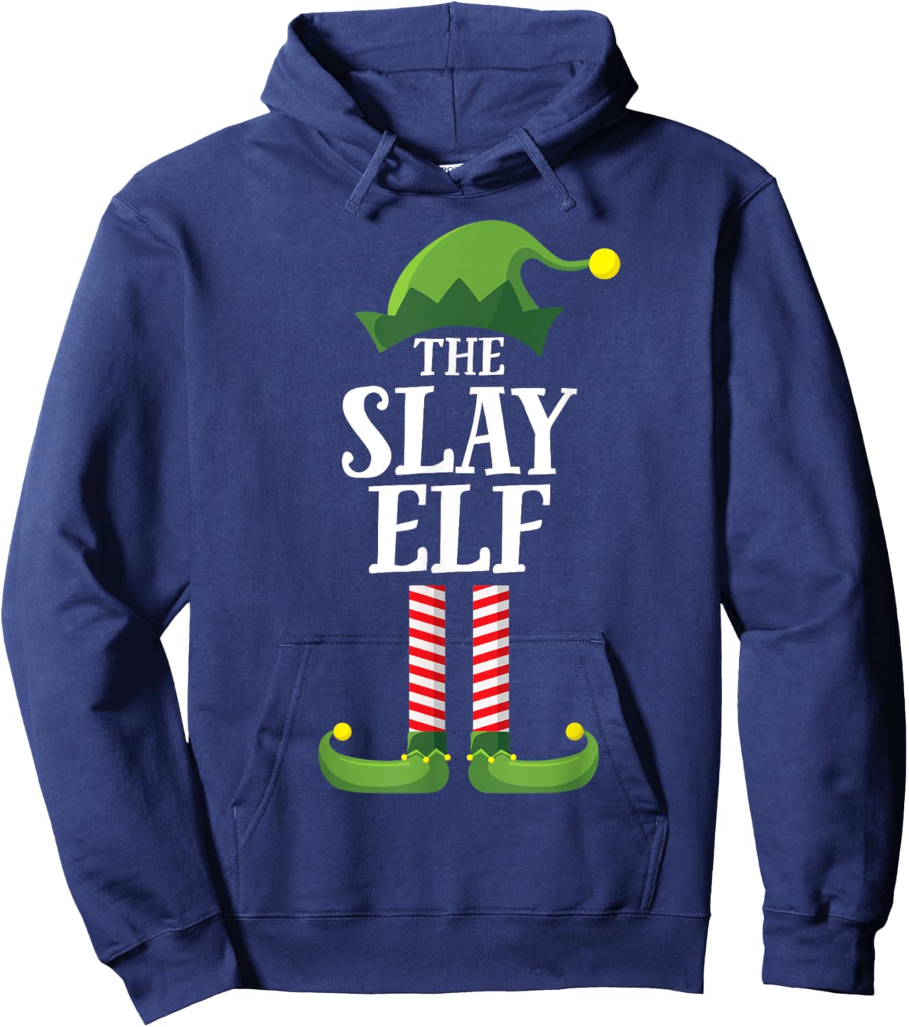 Slay Elf Matching Family Group Funny Christmas Hoodie - Hoodie | Navy
